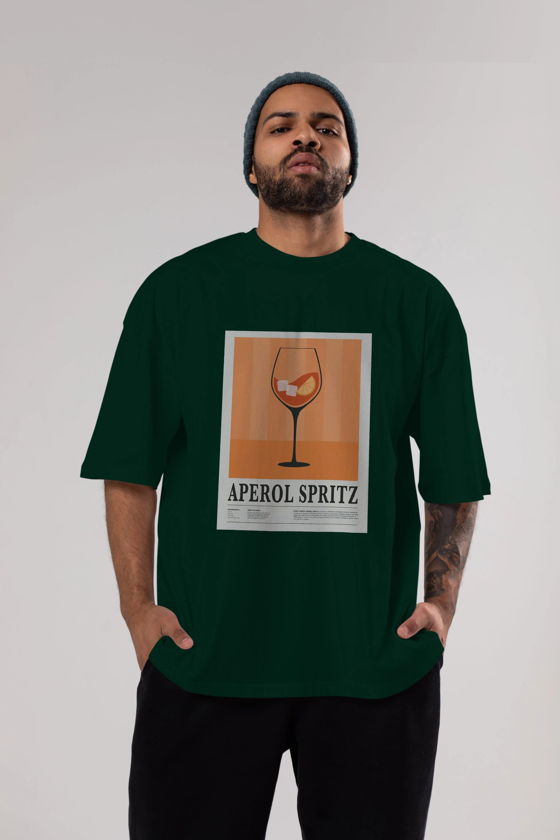 Aperol Spritz 8 Ön Baskılı Oversize t-shirt Erkek Kadın Unisex %100 Pamuk Bisiklet Yaka tişort