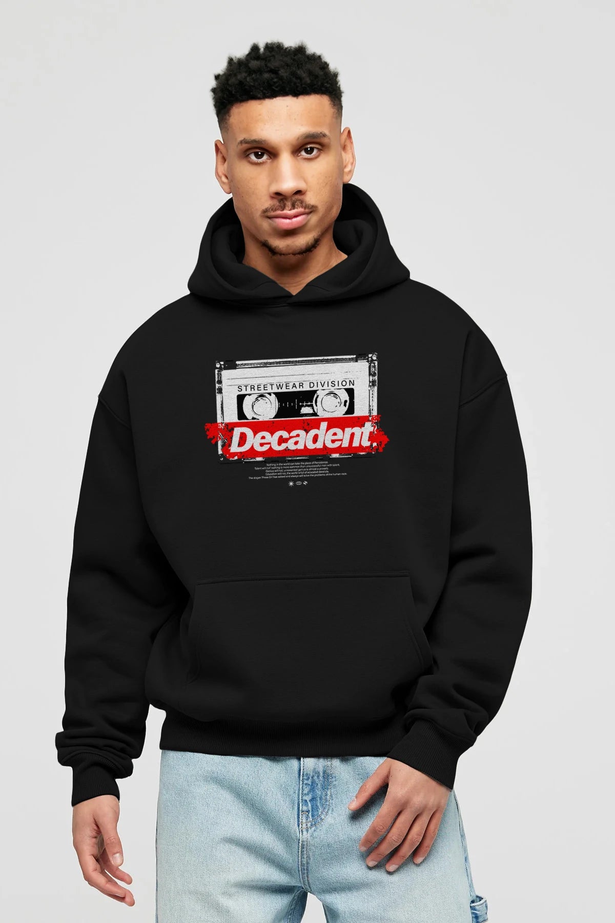 Decadent Ön Baskılı Hoodie Oversize Kapüşonlu Sweatshirt Erkek Kadın Unisex