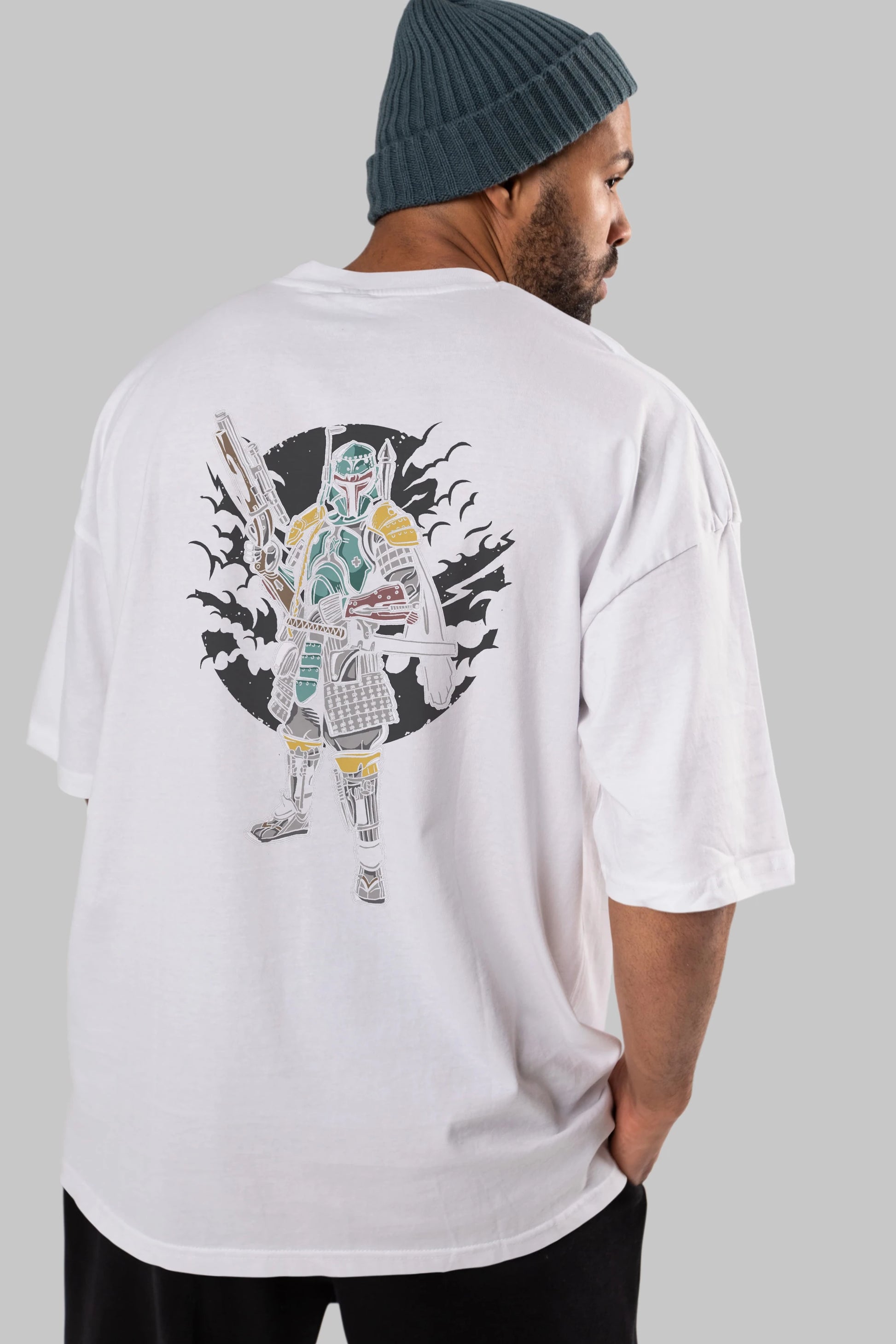 Ronin Hunter Arka Baskılı Oversize t-shirt Erkek Kadın Unisex %100 Pamuk