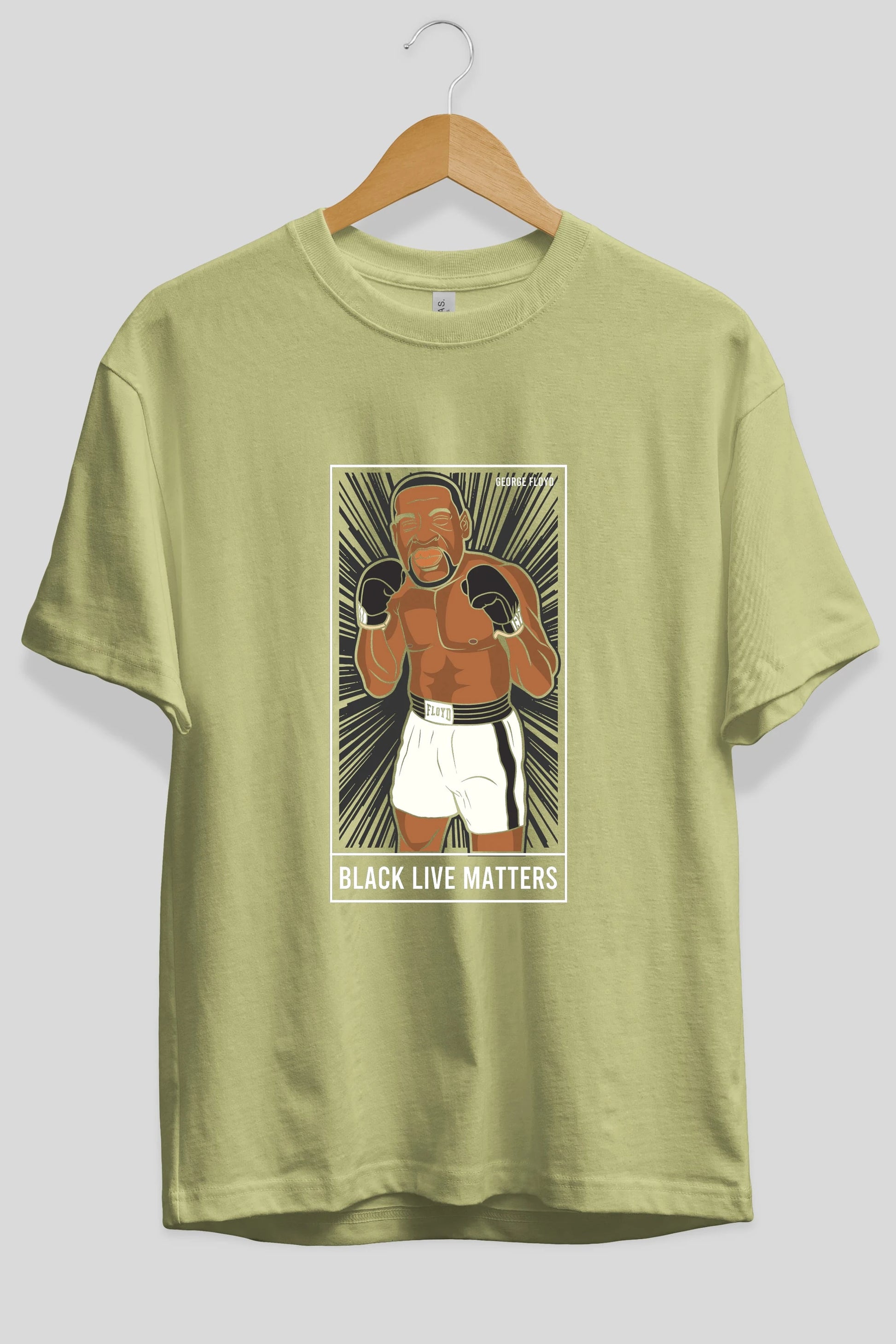 George Floyd Boxer Ön Baskılı Oversize t-shirt Erkek Kadın Unisex %100 Pamuk tişort