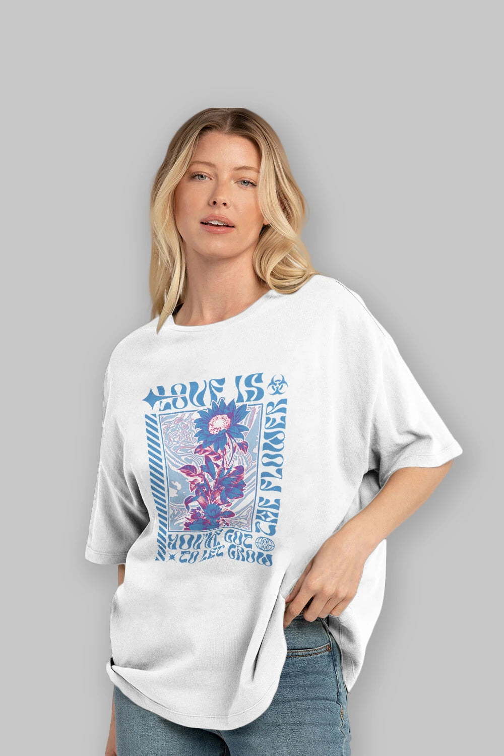 Love is the flower you've got to let grow Ön Baskılı Oversize t-shirt Erkek Kadın Unisex
