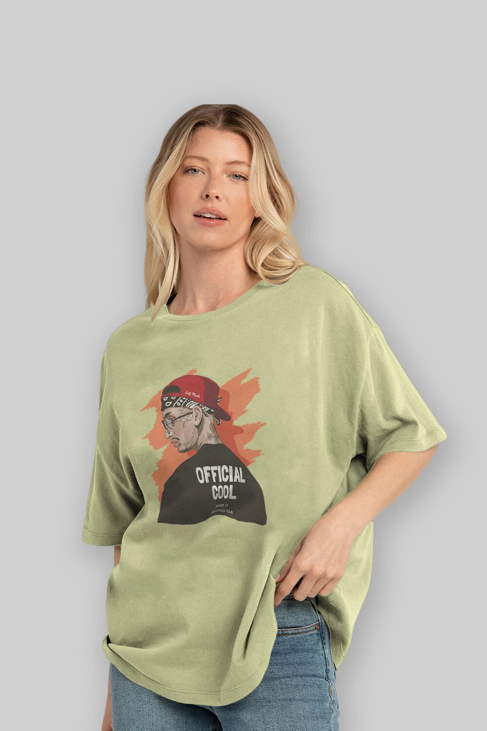 Official Cool Ön Baskılı Oversize t-shirt Erkek Kadın Unisex