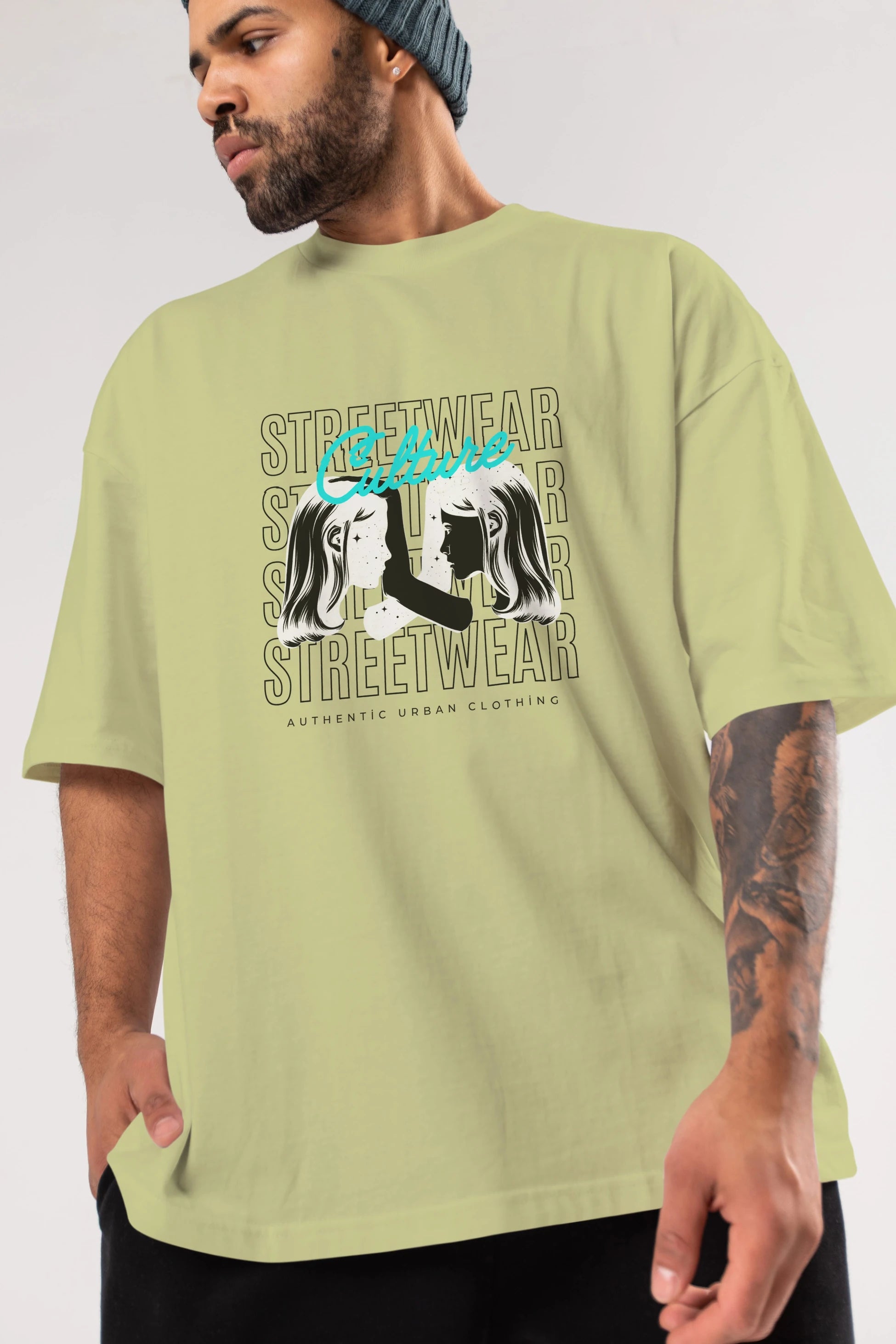 Culture Streetwear Yazılı Ön Baskılı Oversize t-shirt Erkek Kadın Unisex