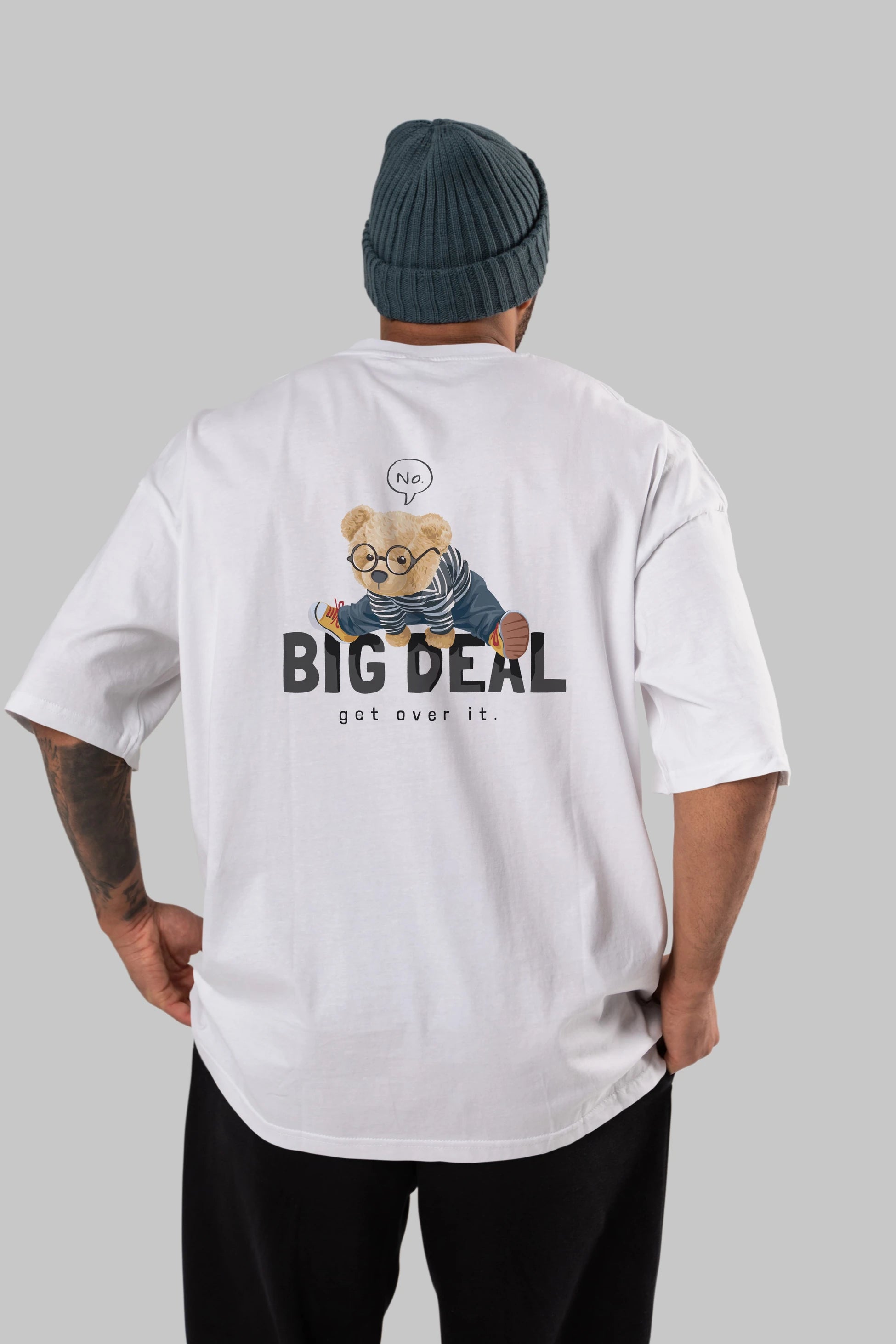 Teddy Bear Big Deal Arka Baskılı Oversize t-shirt Erkek Kadın Unisex %100 Pamuk