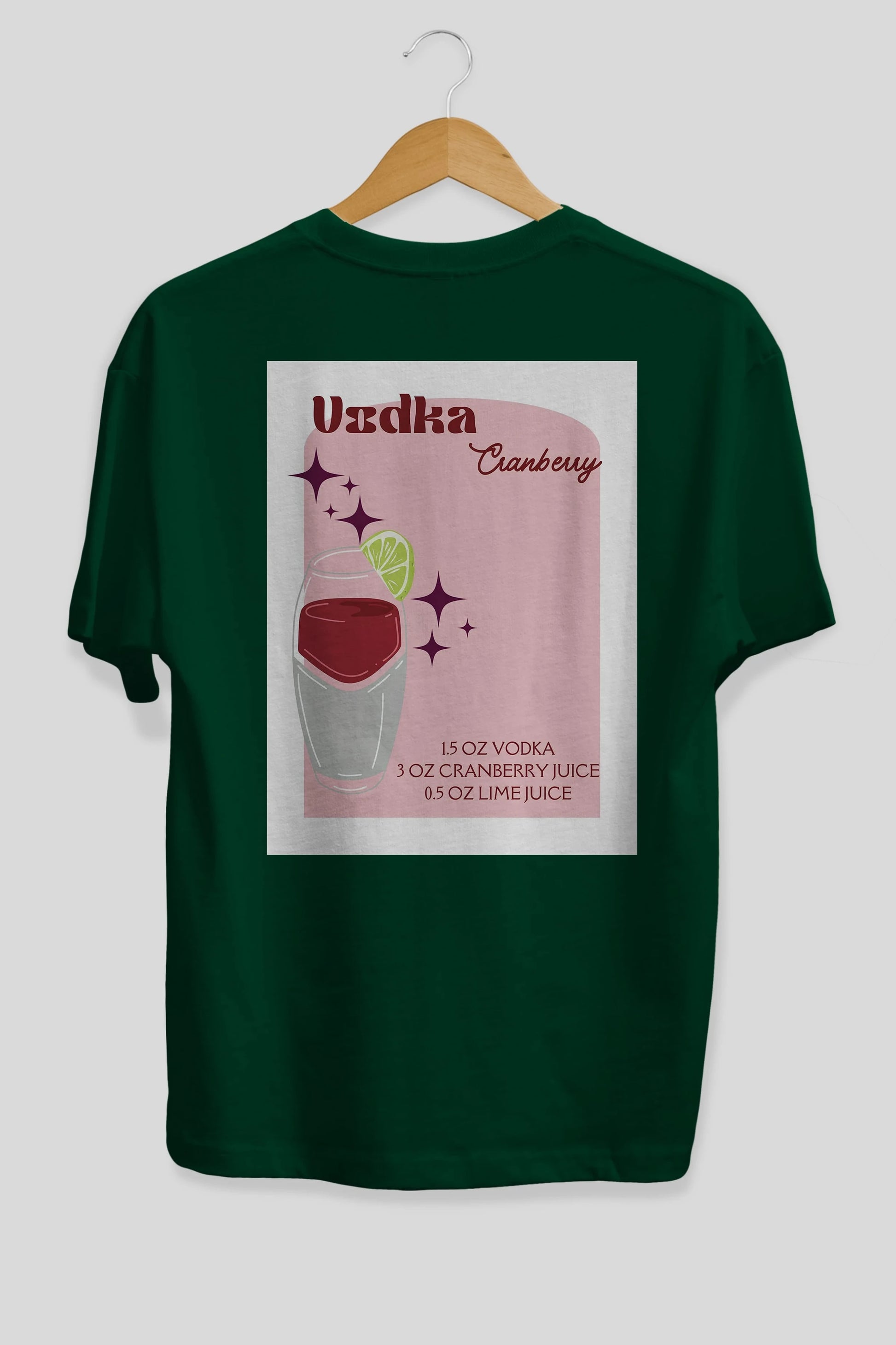 Vodka Cranberry 2 Arka Baskılı Oversize t-shirt Erkek Kadın Unisex %100 Pamuk Bisiklet Yaka tişort