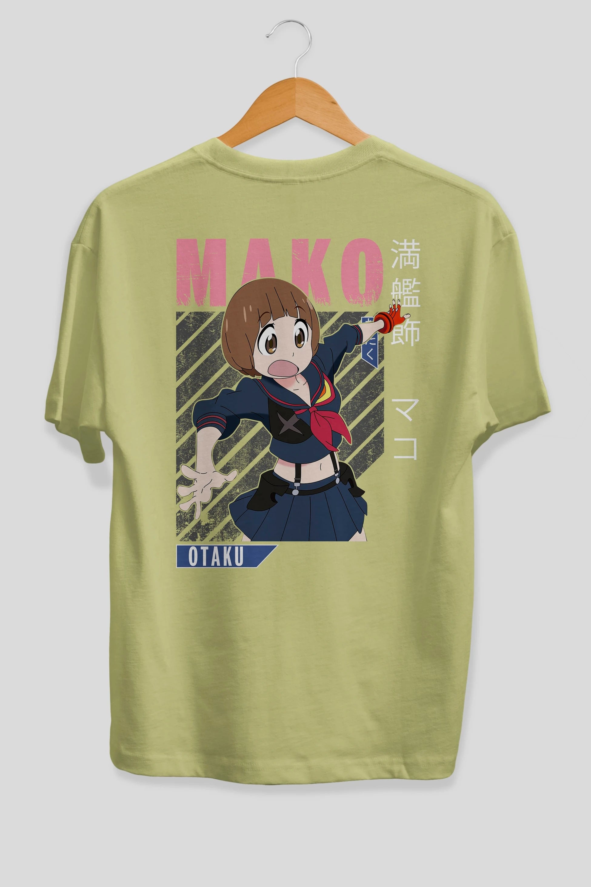 Mako Mankanshoku 2 Anime Arka Baskılı Oversize t-shirt Erkek Kadın Unisex