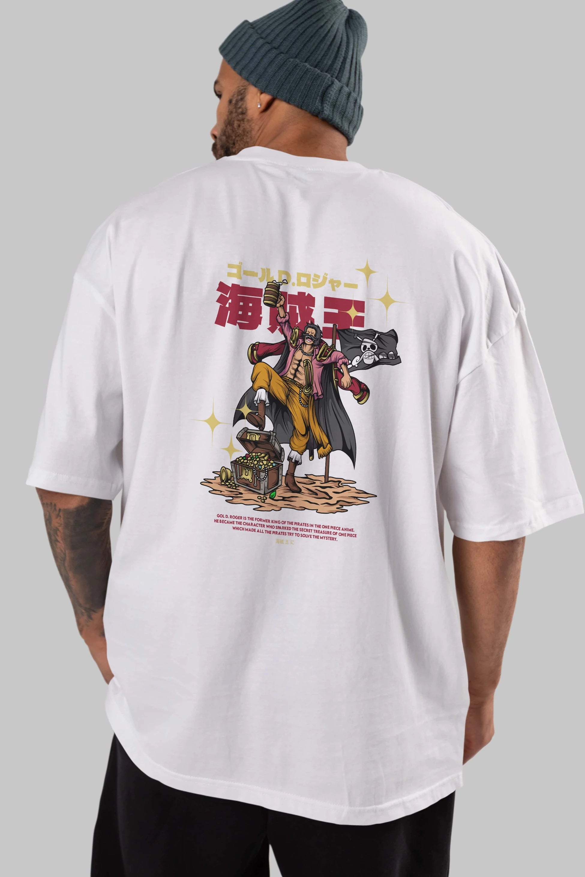 Roger Anime Arka Baskılı Oversize t-shirt Erkek Kadın Unisex