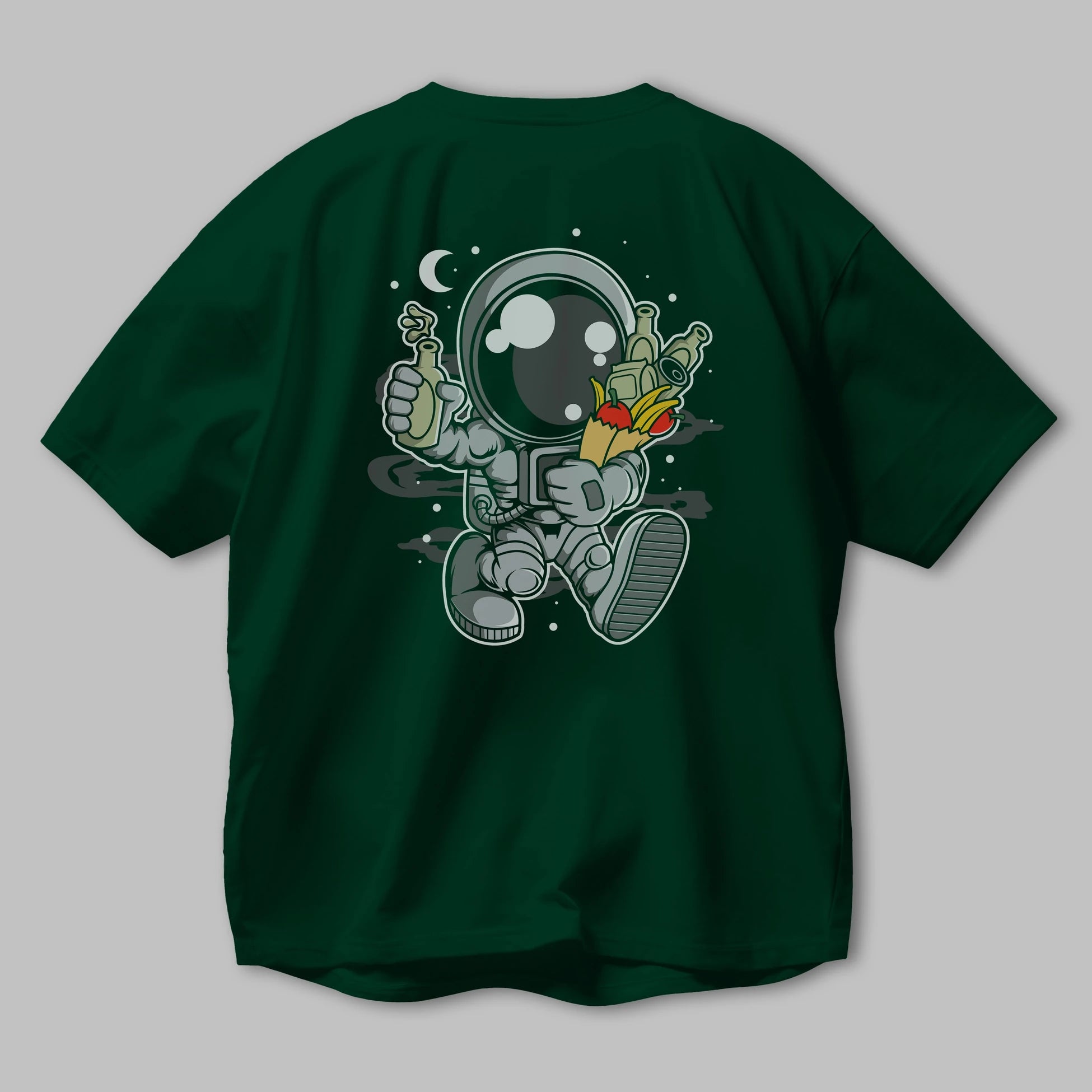 Astronaut Grochery Arka Baskılı Oversize t-shirt Erkek Kadın Unisex