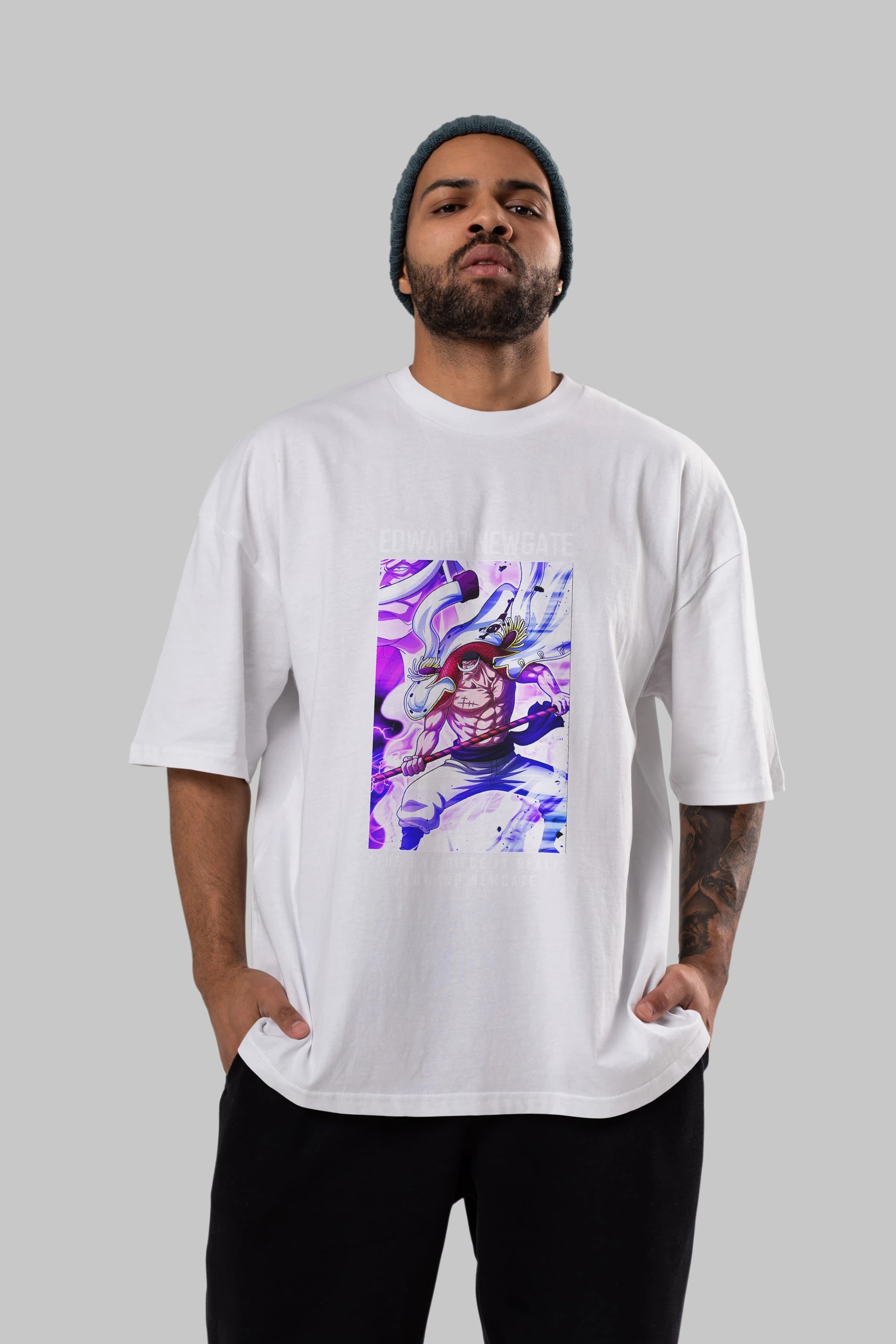 Edward Newgate Anime Ön Baskılı Oversize t-shirt Erkek Kadın Unisex