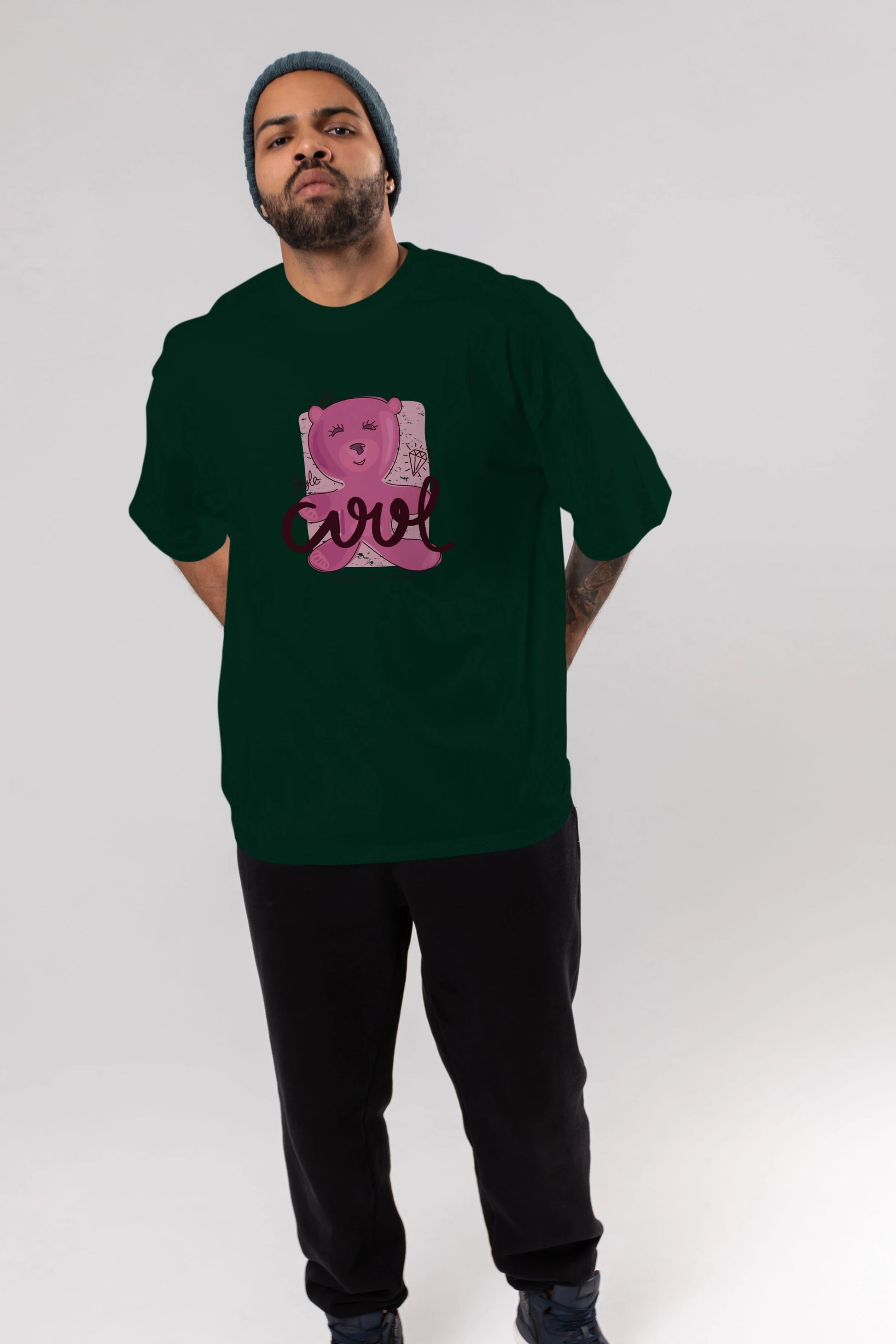 Cool Style Bear Ön Baskılı Oversize t-shirt Erkek Kadın Unisex