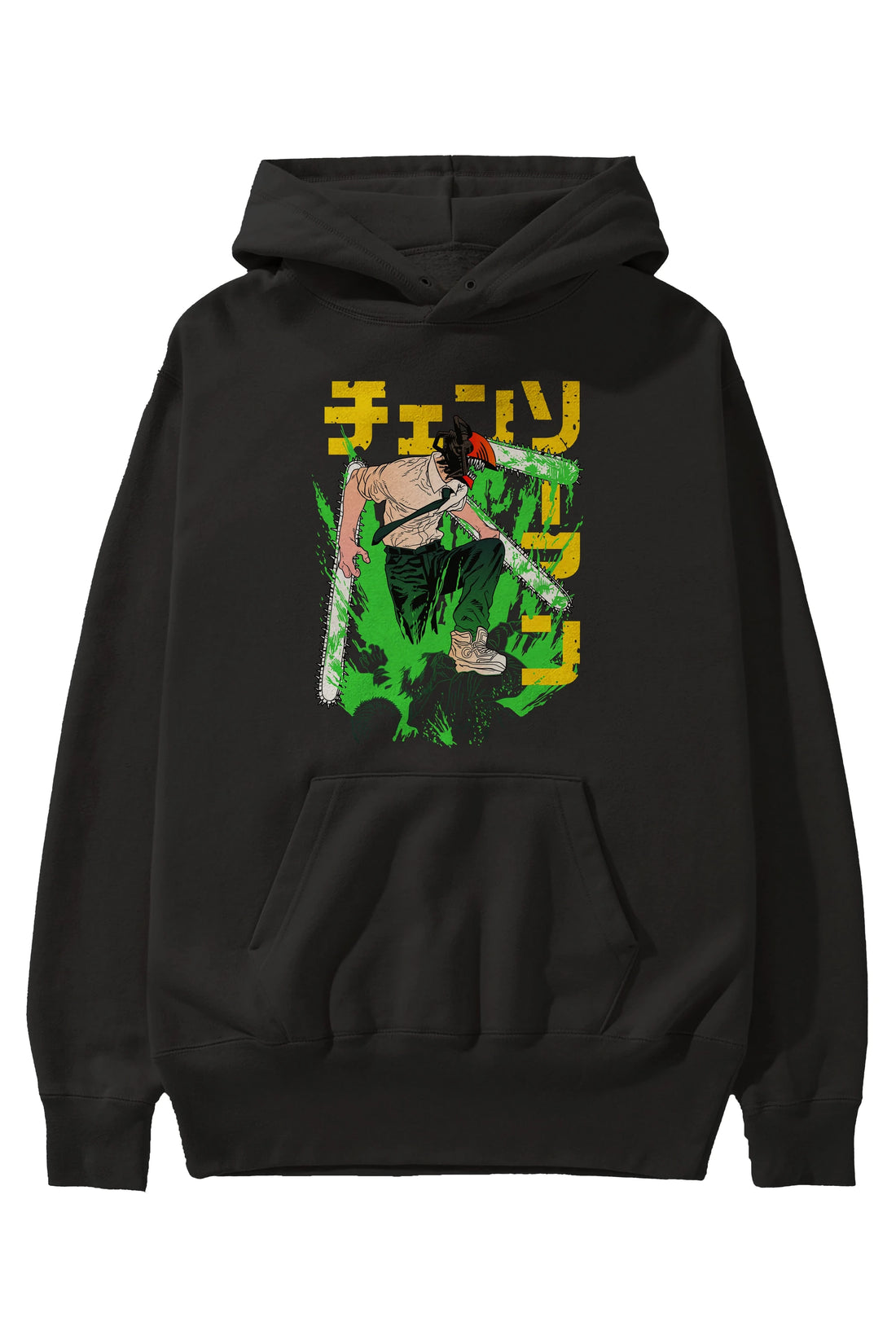 CHAINSAWMAN DENJI Anime Ön Baskılı Hoodie Oversize Kapüşonlu Sweatshirt Erkek Kadın Unisex