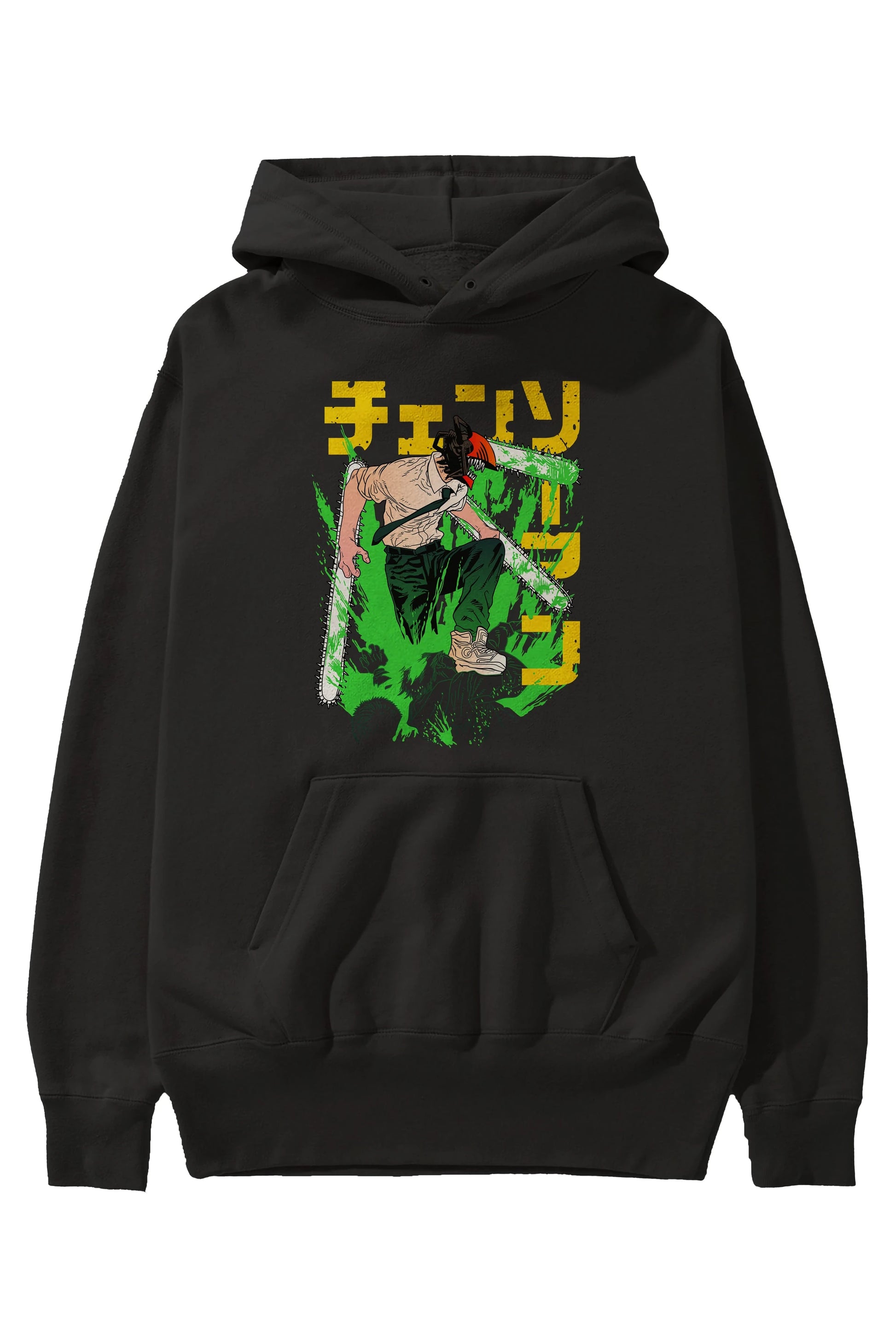 CHAINSAWMAN DENJI Anime Ön Baskılı Hoodie Oversize Kapüşonlu Sweatshirt Erkek Kadın Unisex