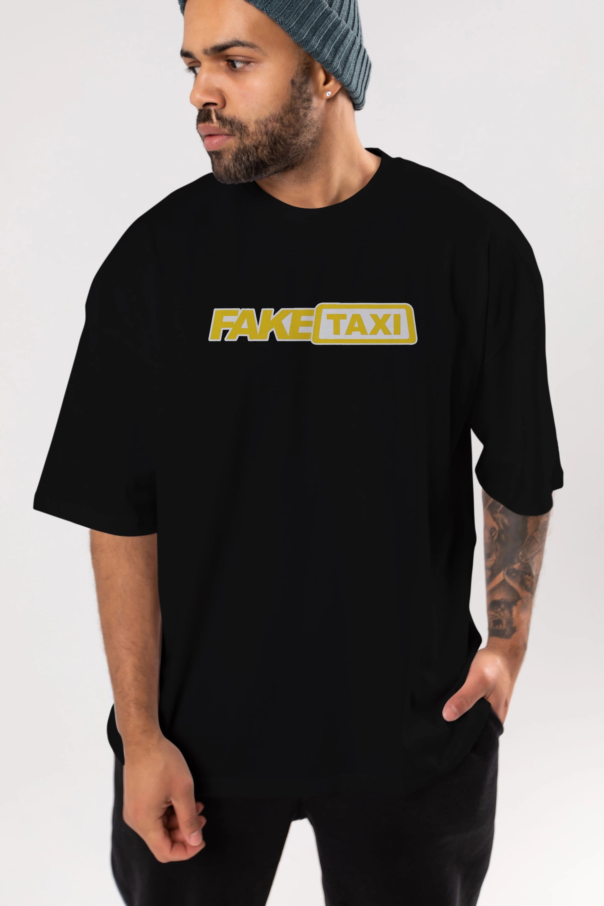 Fake Taxi Ön Baskılı Oversize t-shirt %100 pamuk Erkek Kadın Unisex