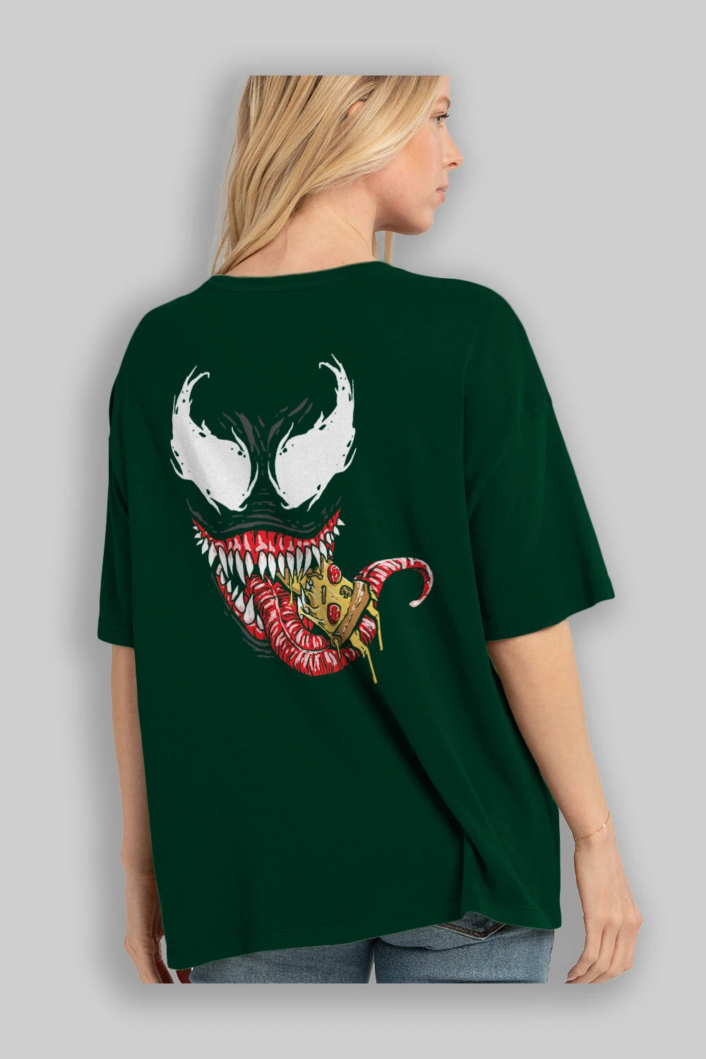 Venom (1) Arka Baskılı Oversize t-shirt Erkek Kadın Unisex %100 Pamuk Bisiklet Yaka tişort