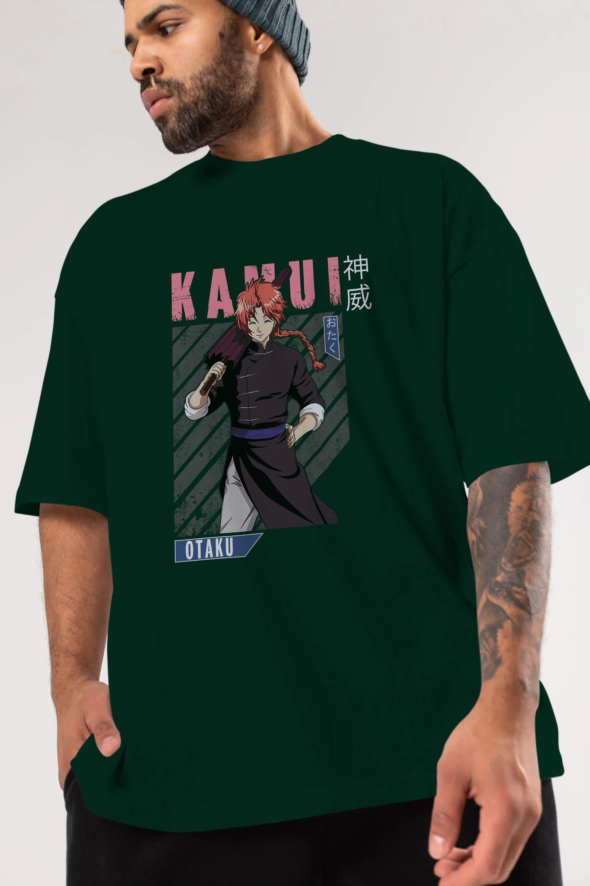 Kamui GINTAMA 1 Anime Ön Baskılı Oversize t-shirt %100 pamuk Erkek Kadın Unisex