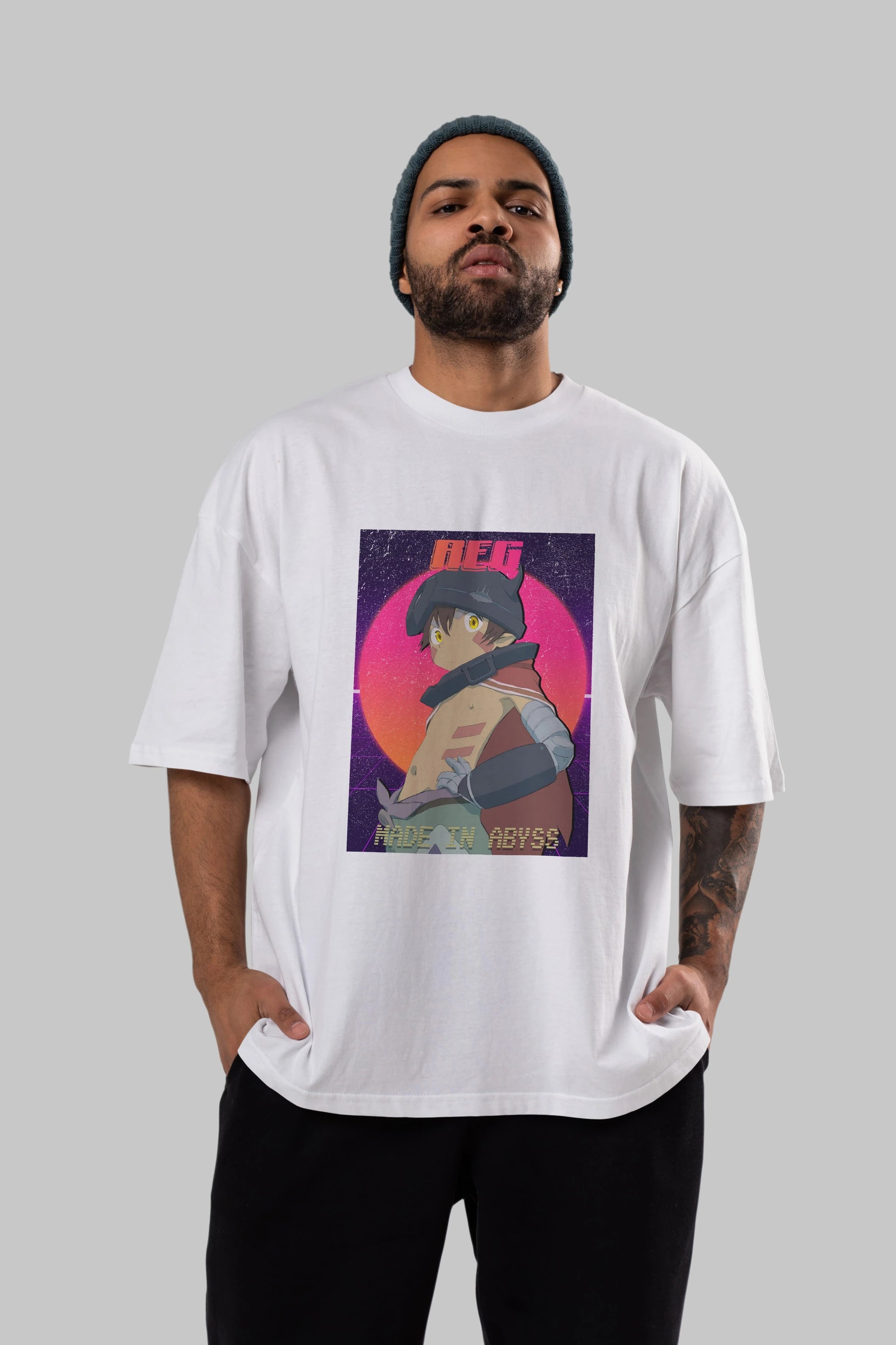 Reg 7 Anime Ön Baskılı Oversize t-shirt %100 pamuk Erkek Kadın Unisex