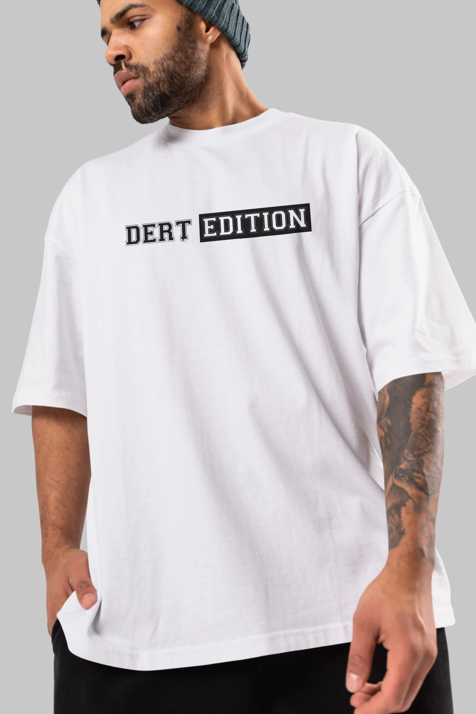 Dert Edition Ön Baskılı Oversize t-shirt %100 pamuk Erkek Kadın Unisex