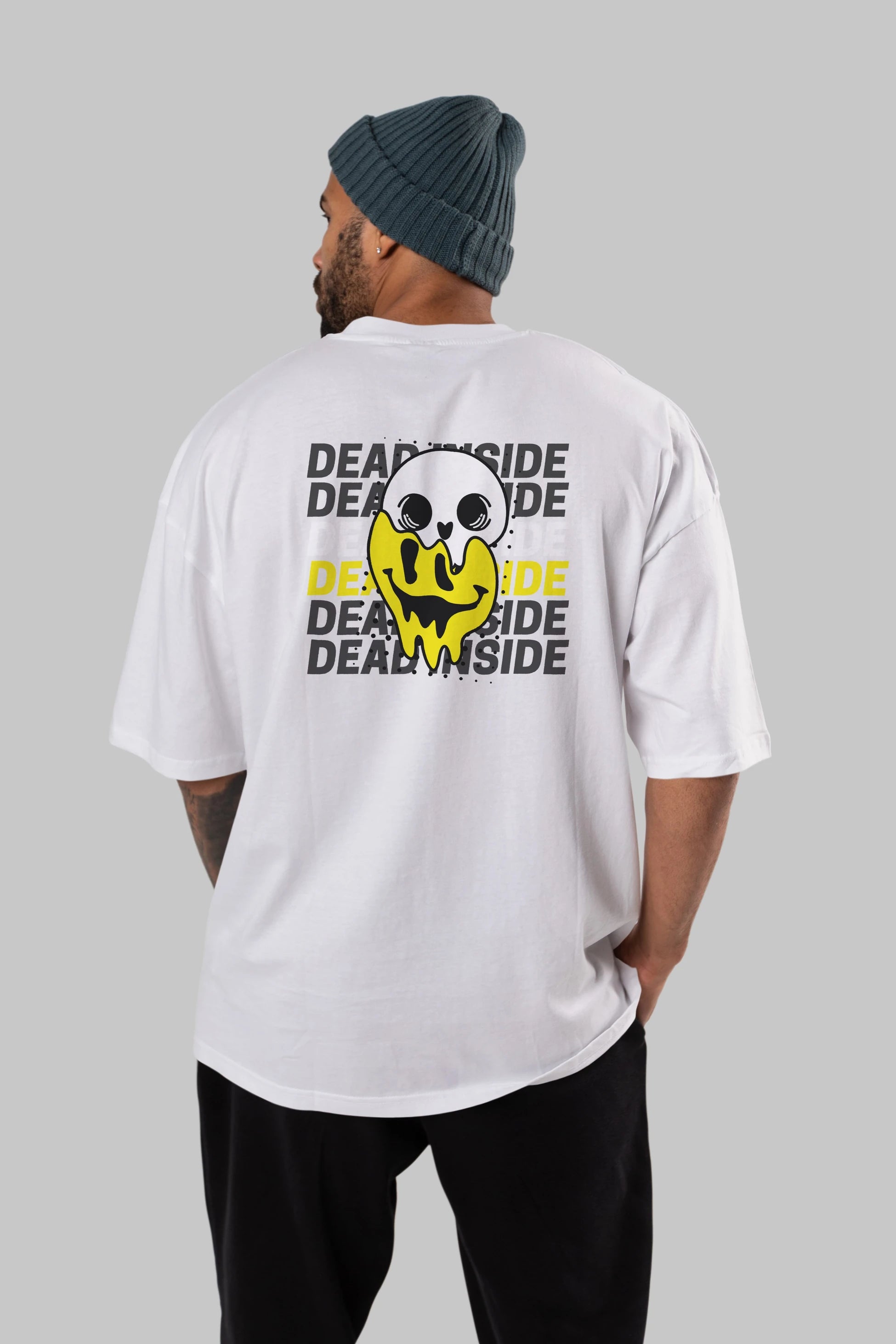 Dead Inside Yazılı Arka Baskılı Oversize t-shirt Erkek Kadın Unisex