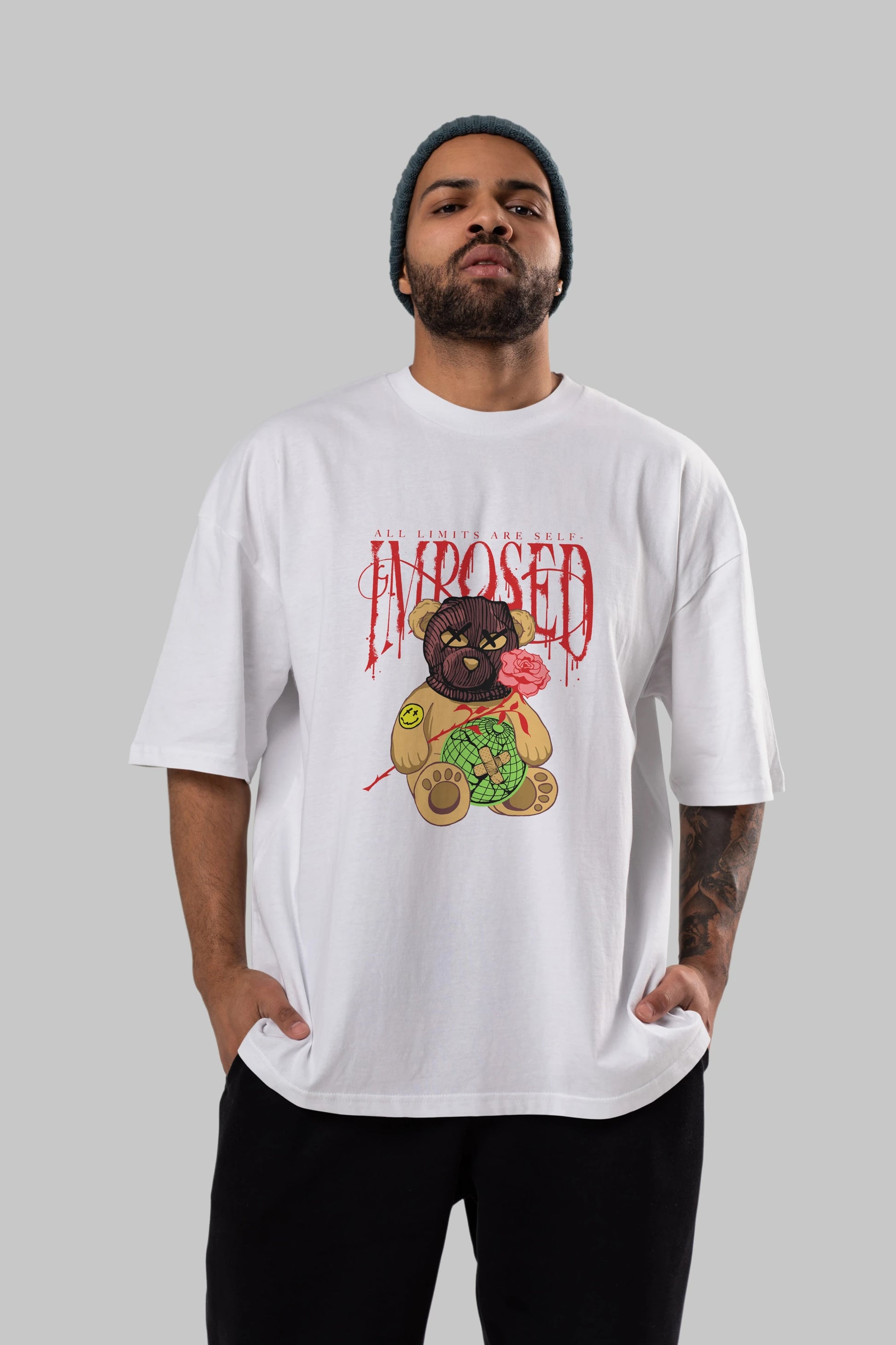 All Limits Bear Ön Baskılı Oversize t-shirt Erkek Kadın Unisex