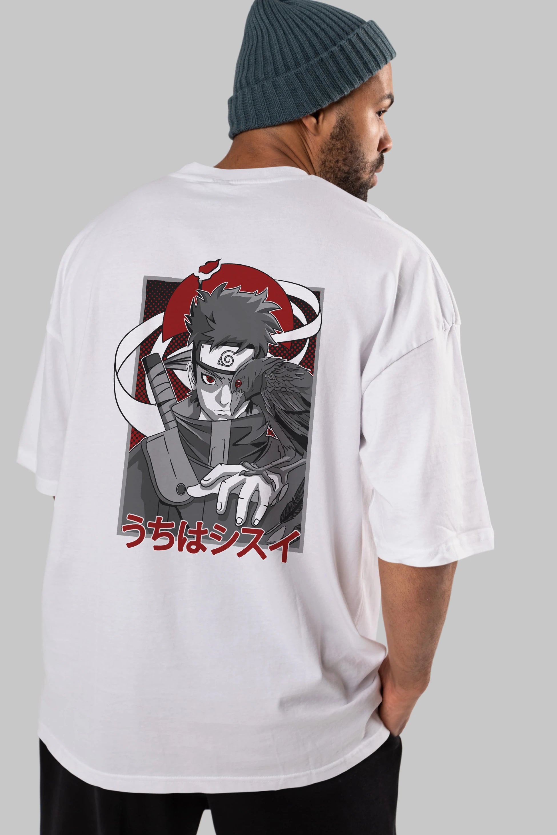 SHISUI UCHIHA NARUTO Anime Arka Baskılı Oversize t-shirt Erkek Kadın Unisex