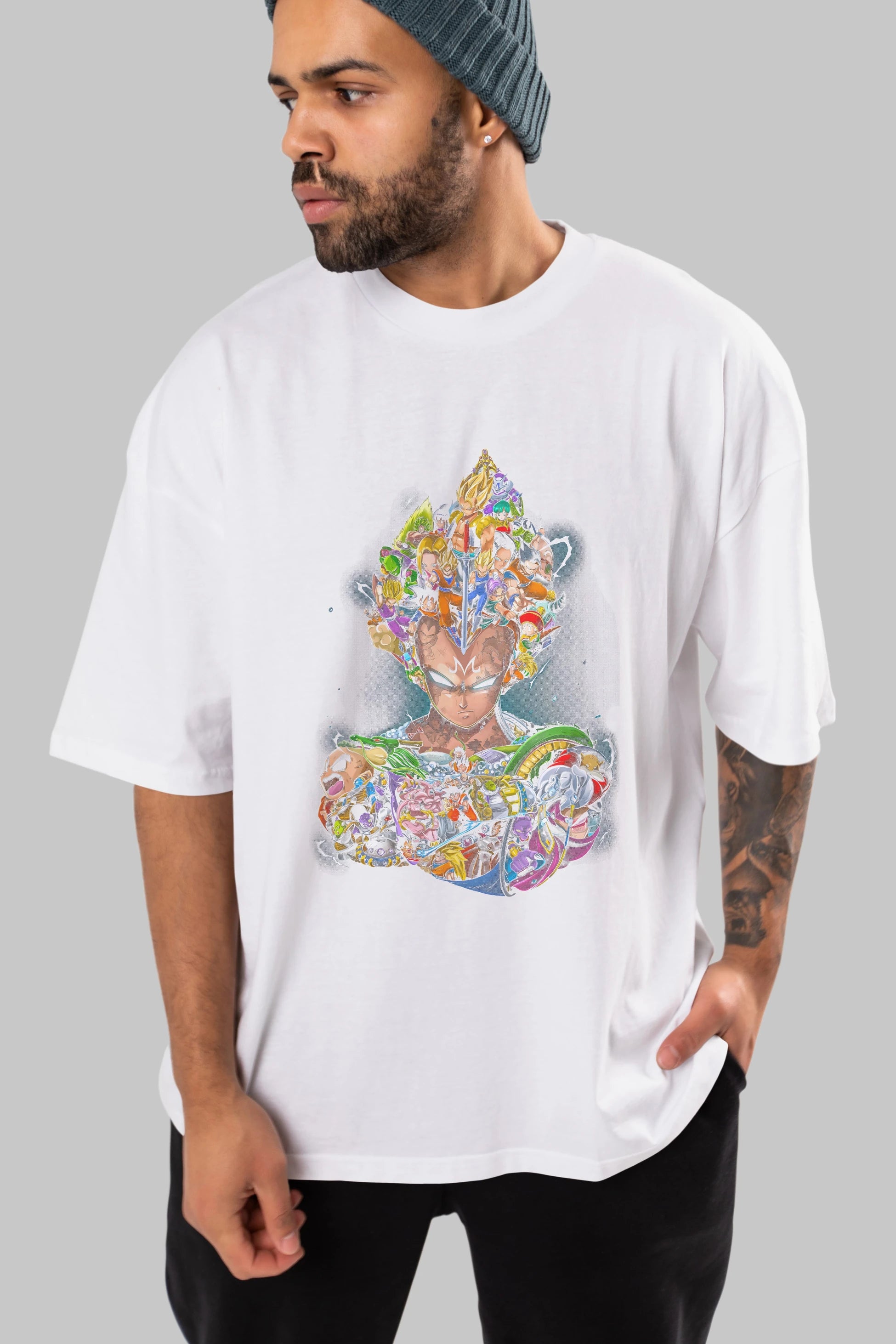 DRAGON BALL ART (3) Anime Ön Baskılı Oversize t-shirt %100 pamuk Erkek Kadın Unisex