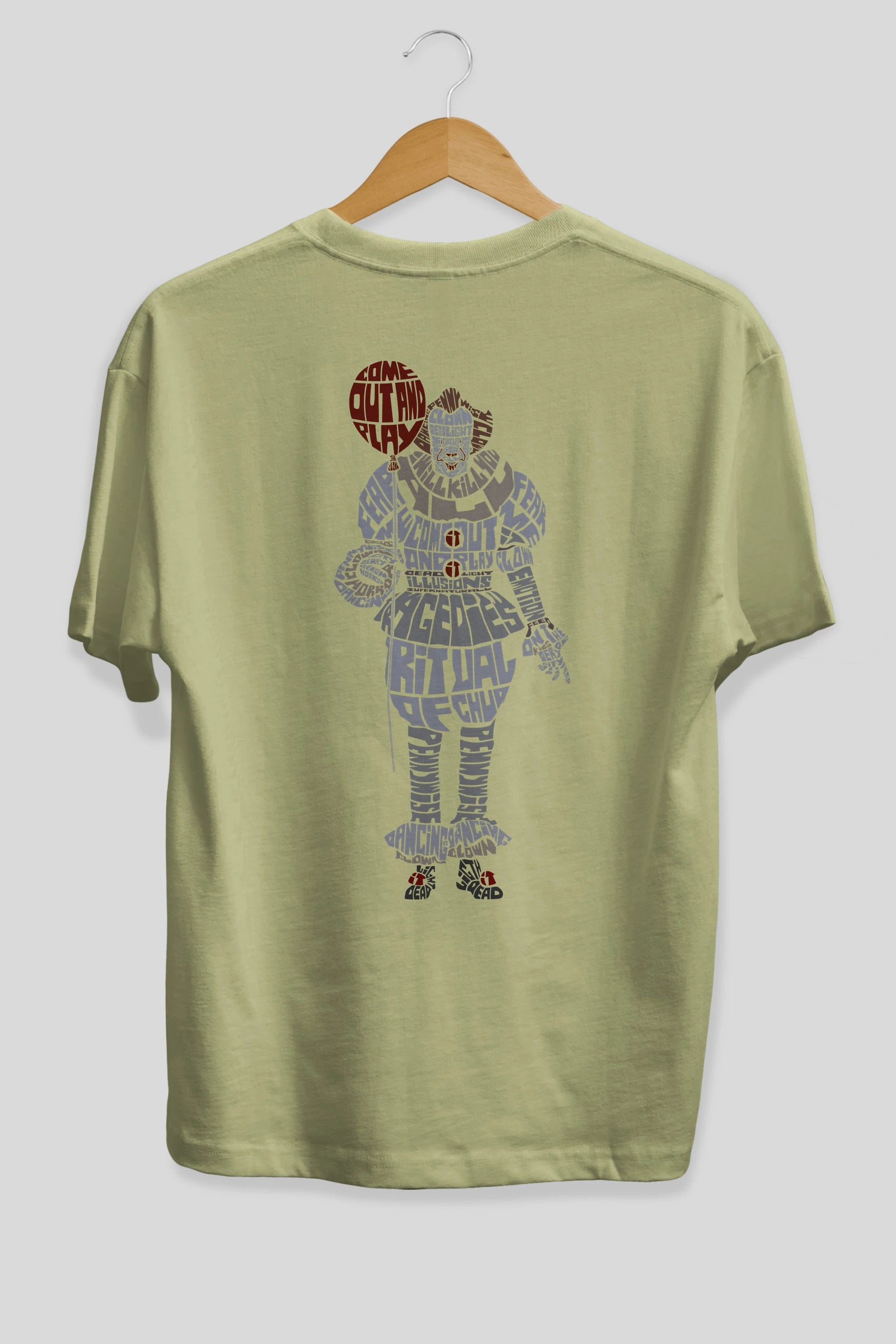 It Arka Baskılı Oversize t-shirt %100 pamuk Erkek Kadın Unisex