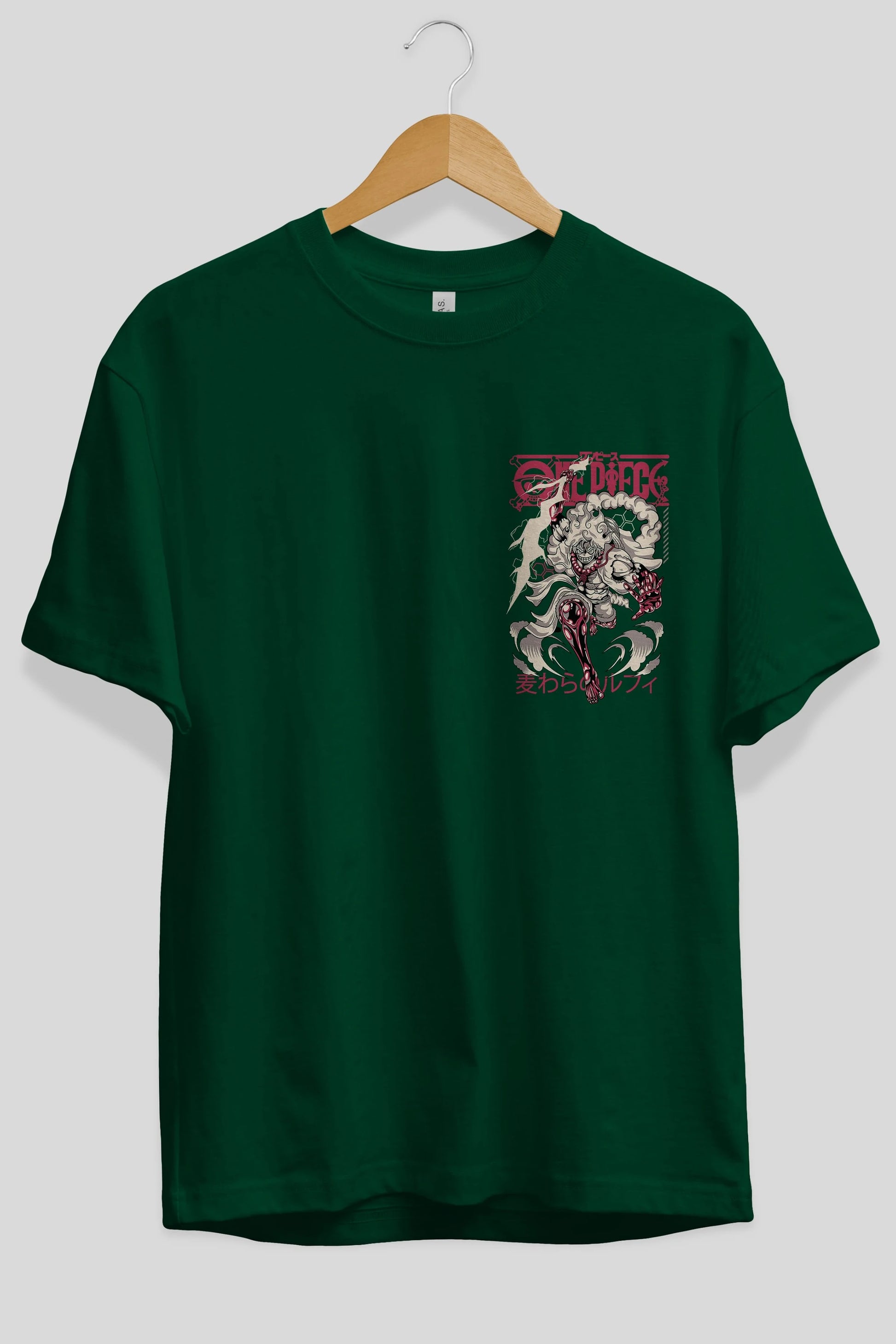 MONKEY D. LUFF-ONE PIECE 1 Ön Sol Baskılı Oversize t-shirt Erkek Kadın Unisex %100 Pamuk Bisiklet Yaka tişort