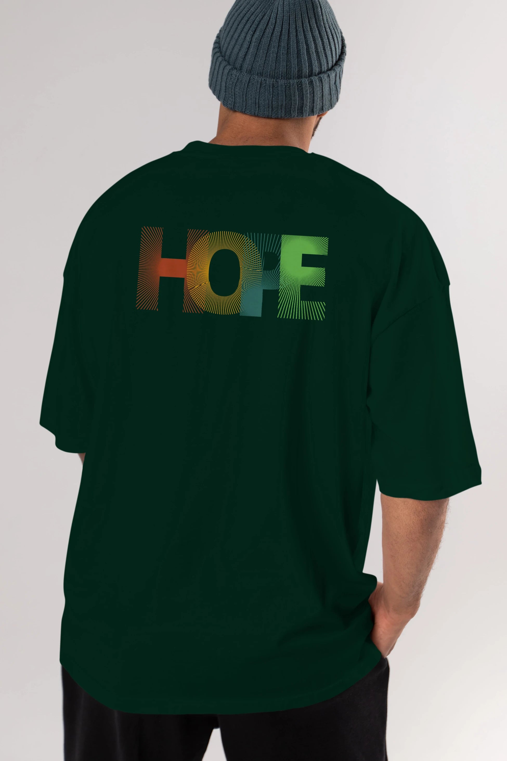 Hope Arka Baskılı Oversize t-shirt Erkek Kadın Unisex