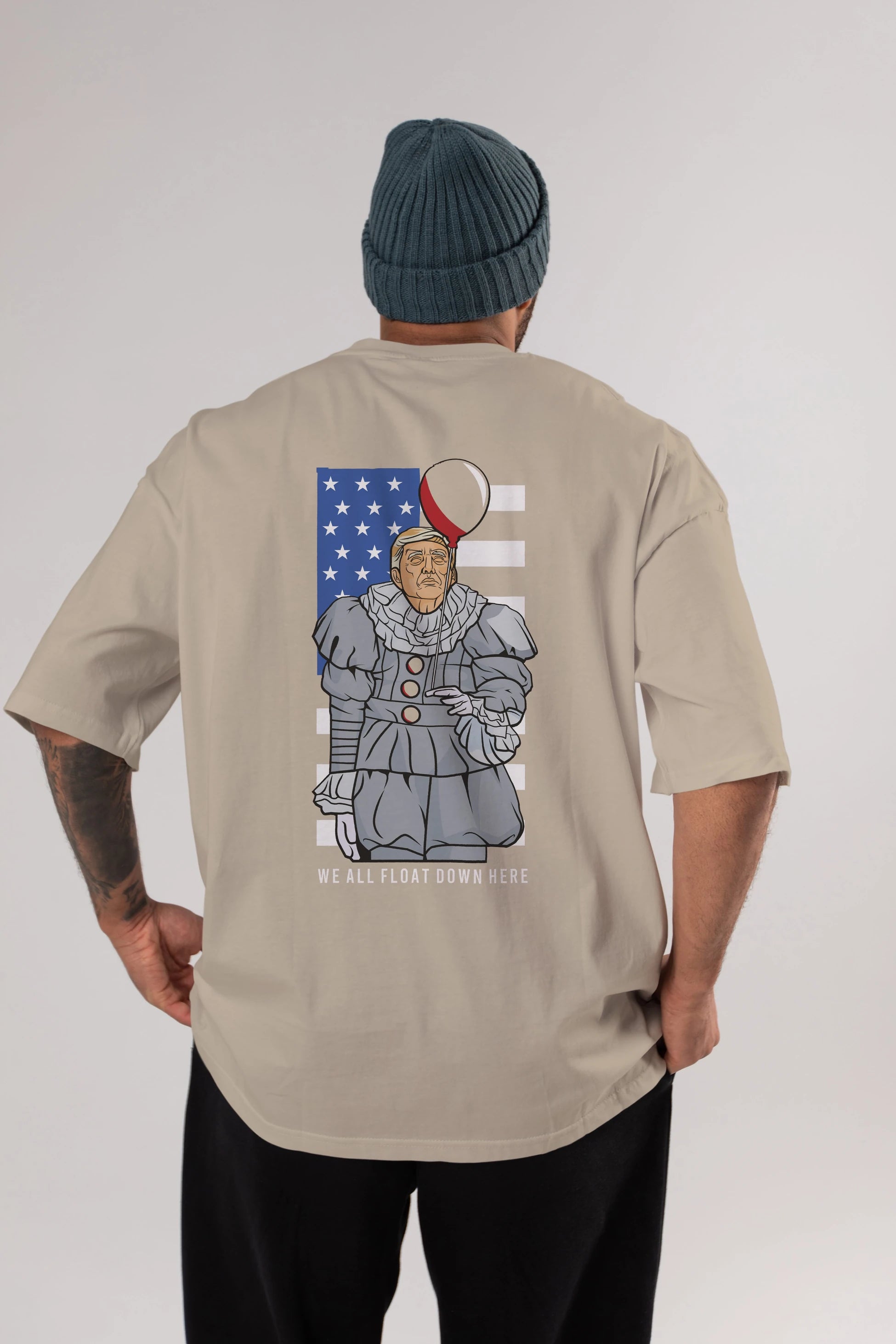 It Trump Arka Baskılı Oversize t-shirt Erkek Kadın Unisex %100 Pamuk tişort