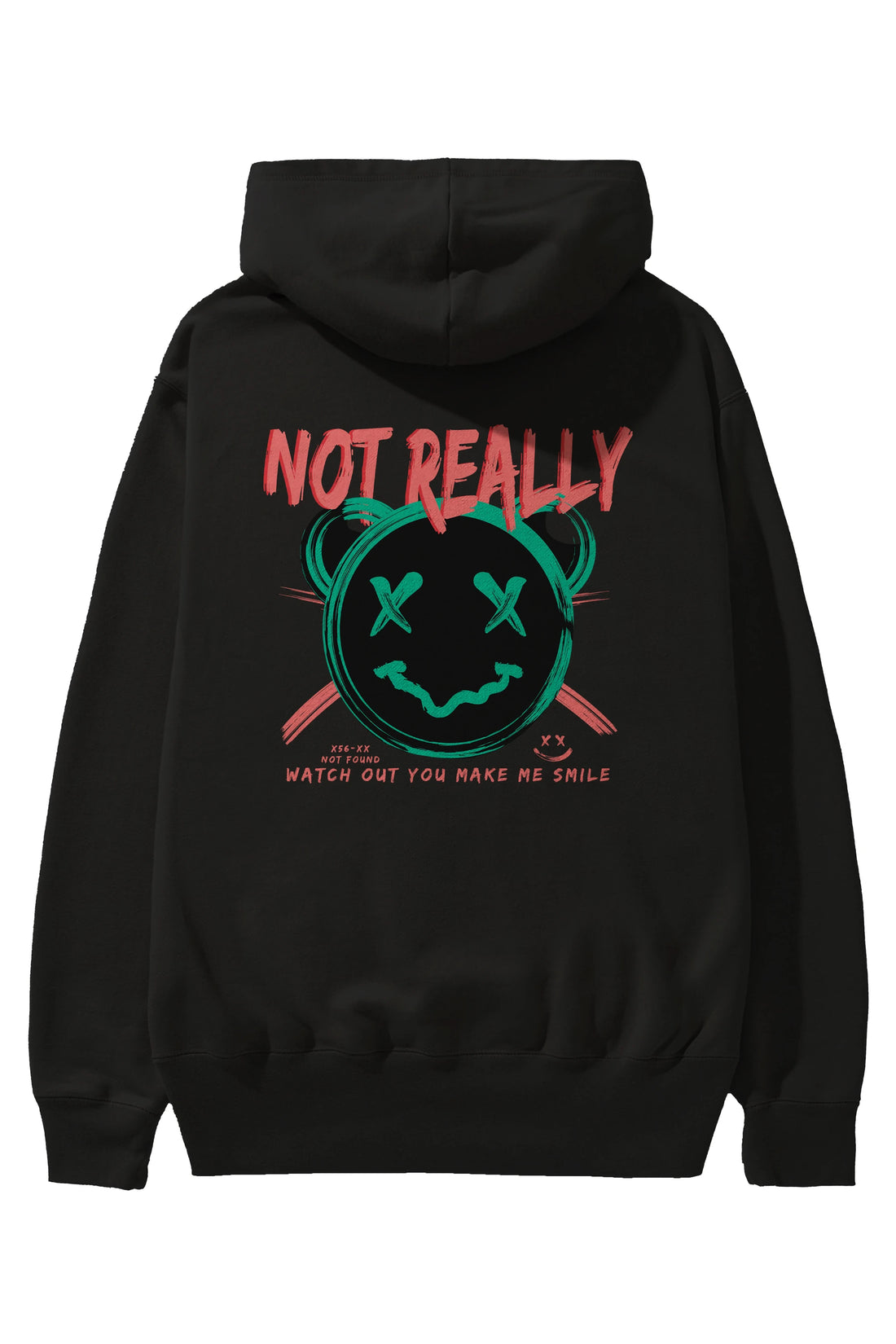 Not Really Bear Arka Baskılı Hoodie Oversize Kapüşonlu Sweatshirt Erkek Kadın Unisex
