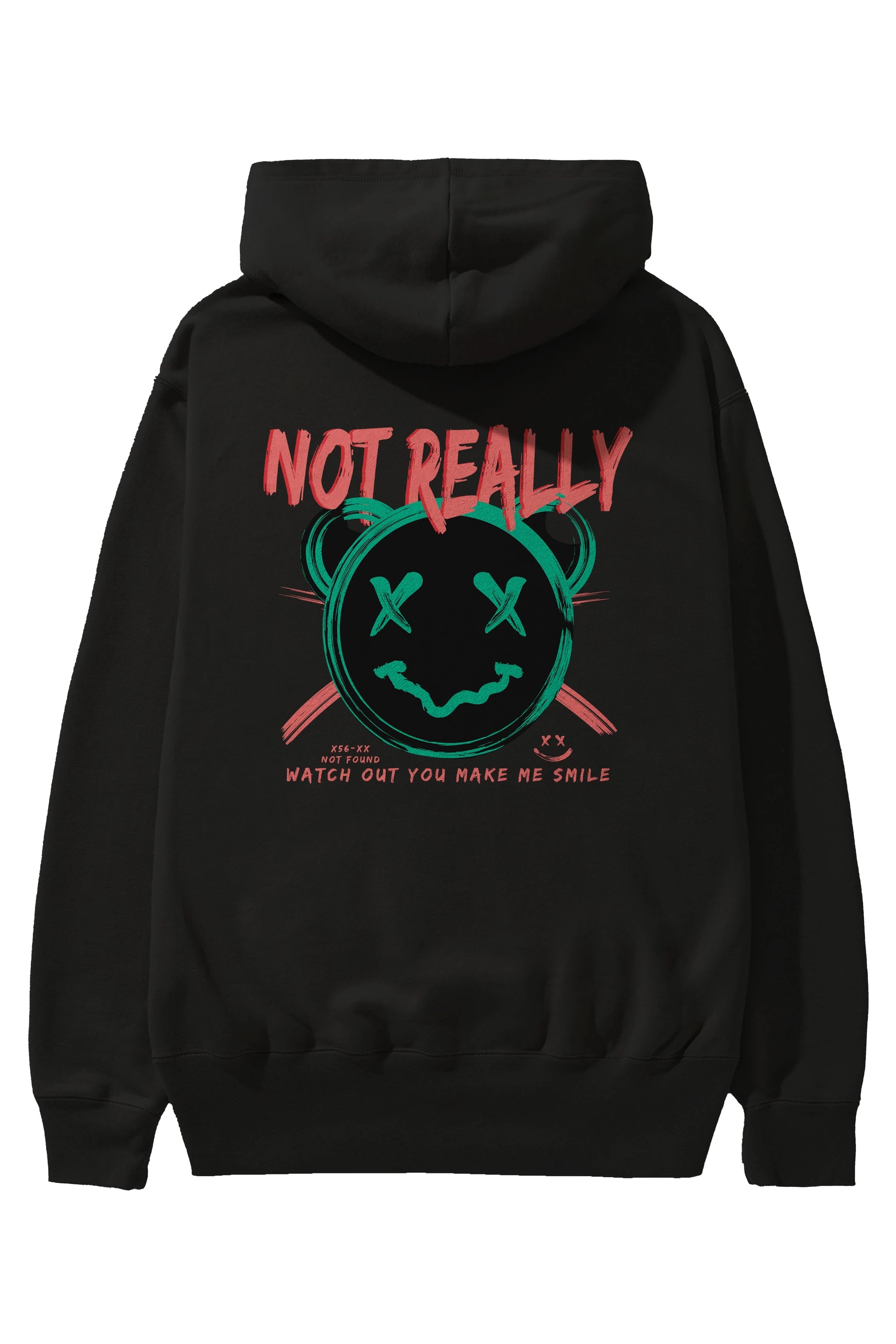 Not Really Bear Arka Baskılı Hoodie Oversize Kapüşonlu Sweatshirt Erkek Kadın Unisex