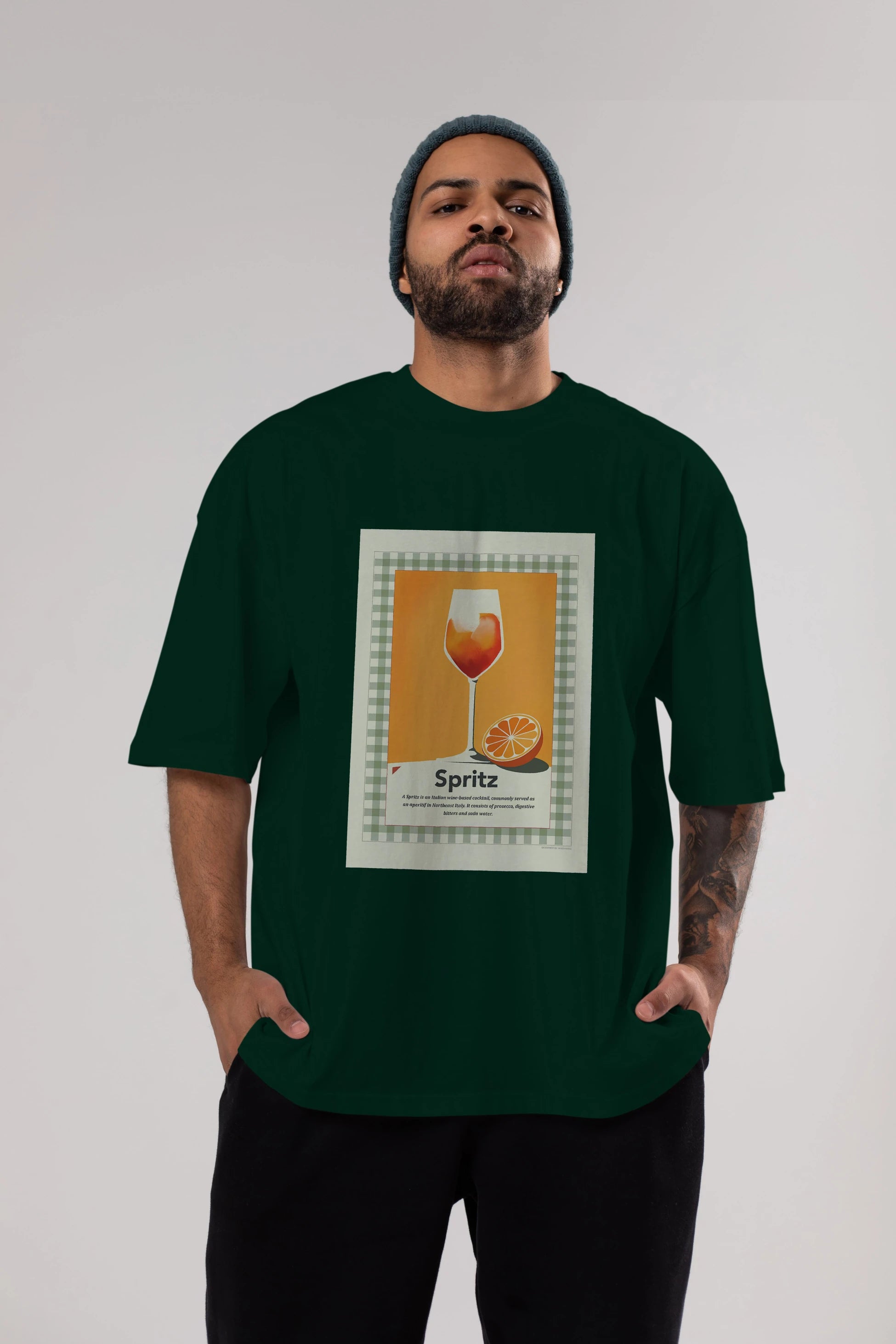 Aperol Spritz 5 Ön Baskılı Oversize t-shirt Erkek Kadın Unisex %100 Pamuk Bisiklet Yaka tişort