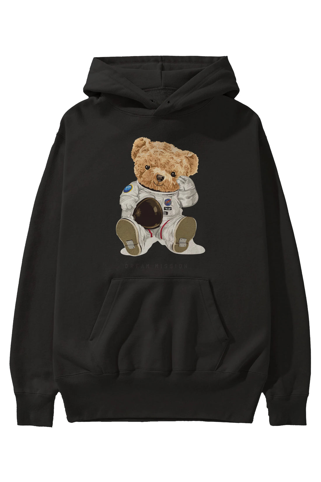 Teddy Bear Asrtonot Ön Baskılı Hoodie Oversize Kapüşonlu Sweatshirt Erkek Kadın Unisex