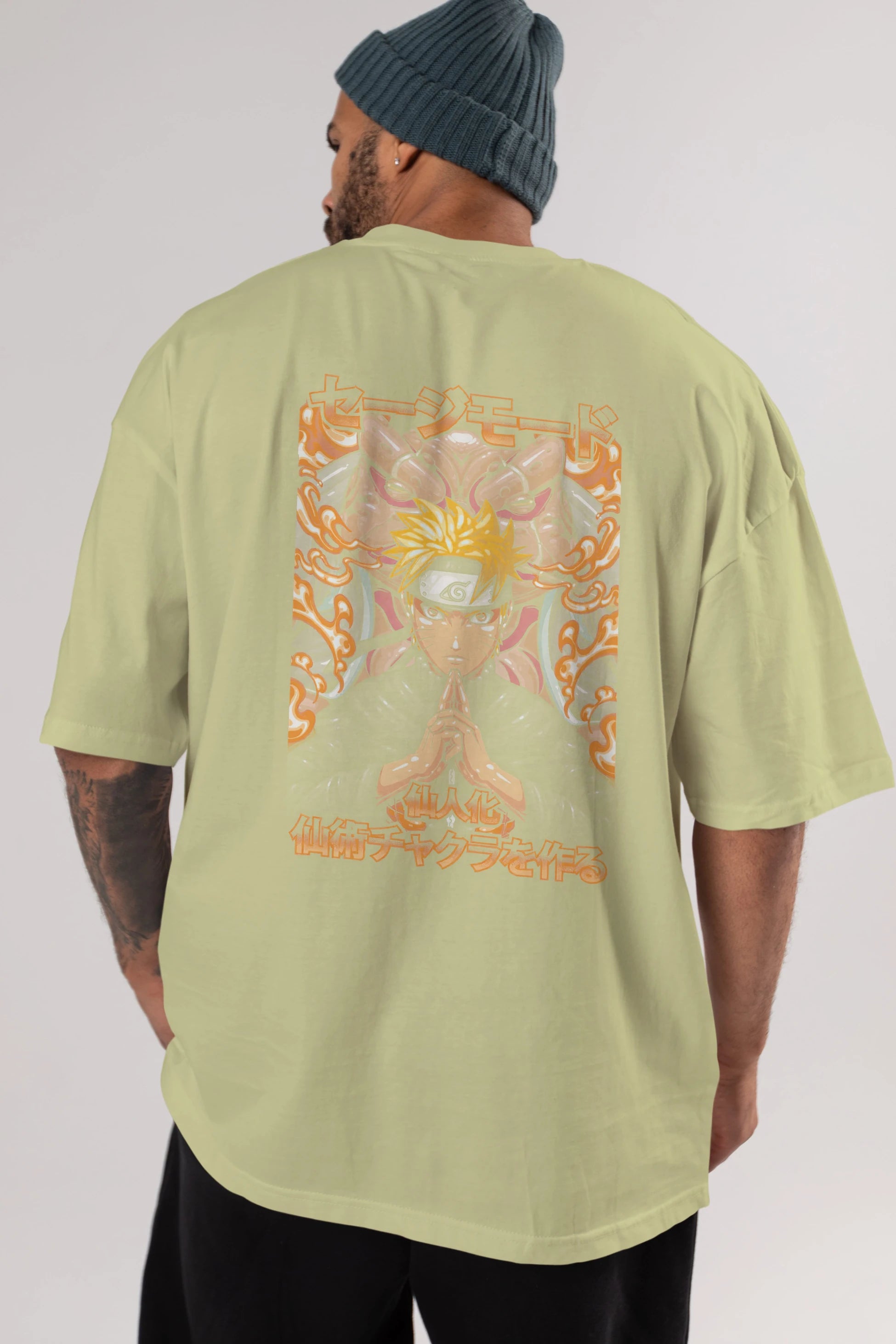 NARUTO (10) Anime Arka Baskılı Oversize t-shirt Erkek Kadın Unisex