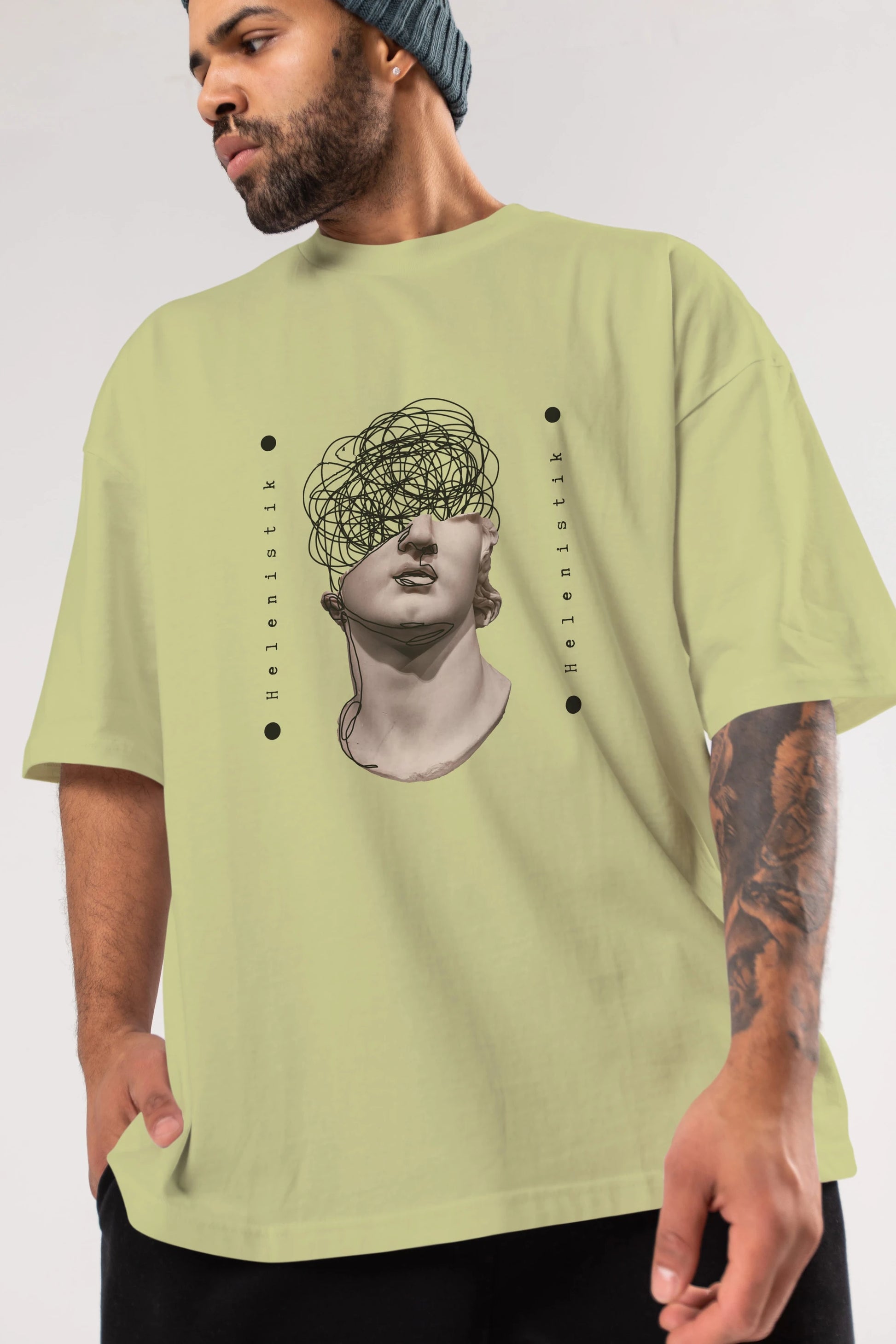 Heykel 2 Ön Baskılı Oversize t-shirt Erkek Kadın Unisex