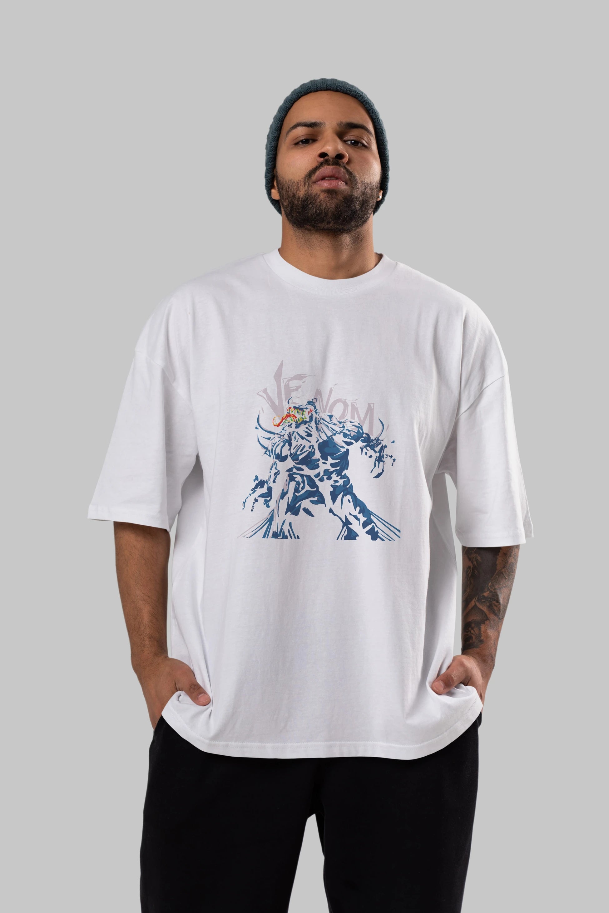 Venom (8) Ön Baskılı Oversize t-shirt Erkek Kadın Unisex %100 Pamuk Bisiklet Yaka tişort