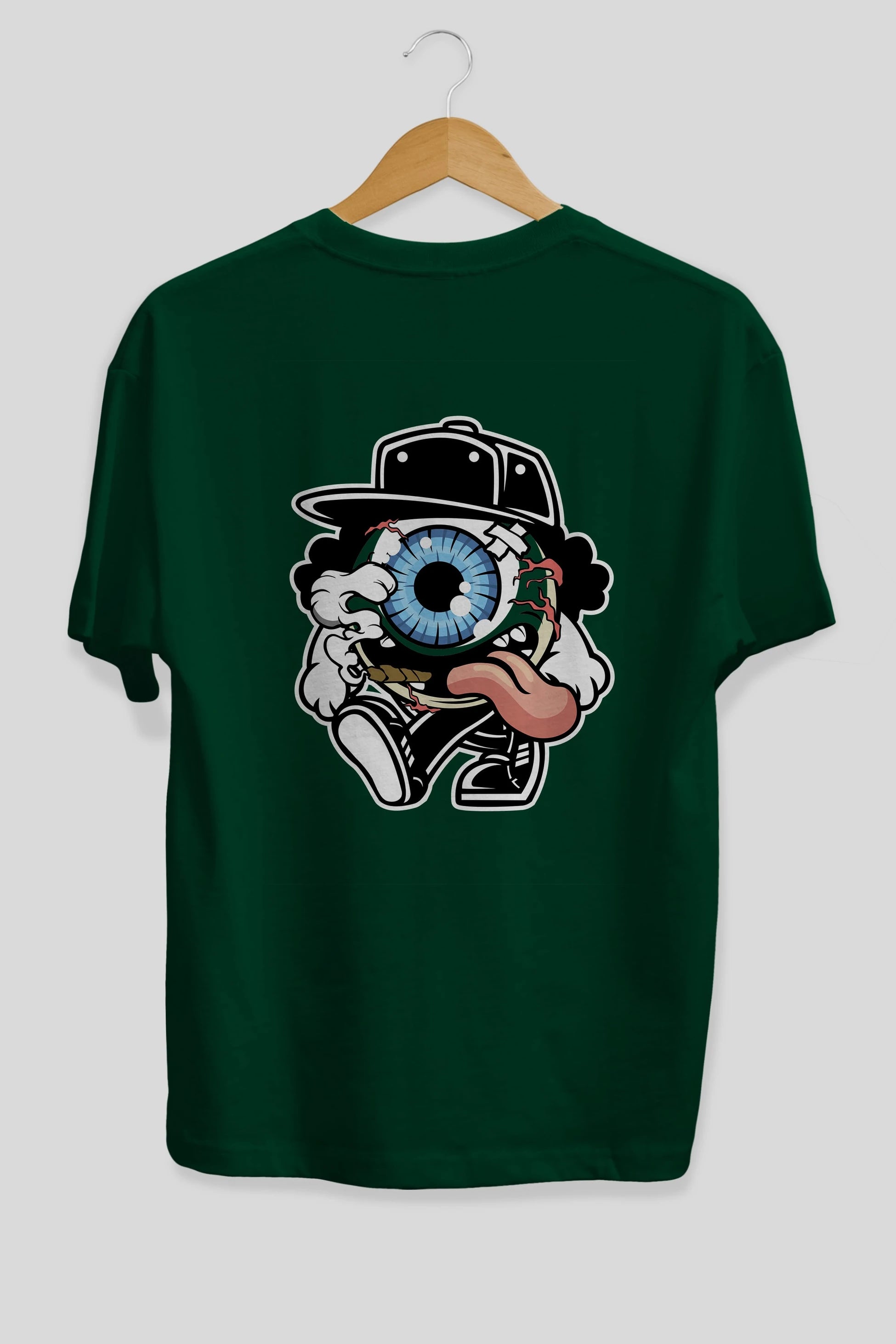 Eyeball Arka Baskılı Oversize t-shirt Erkek Kadın Unisex %100 Pamuk tişort