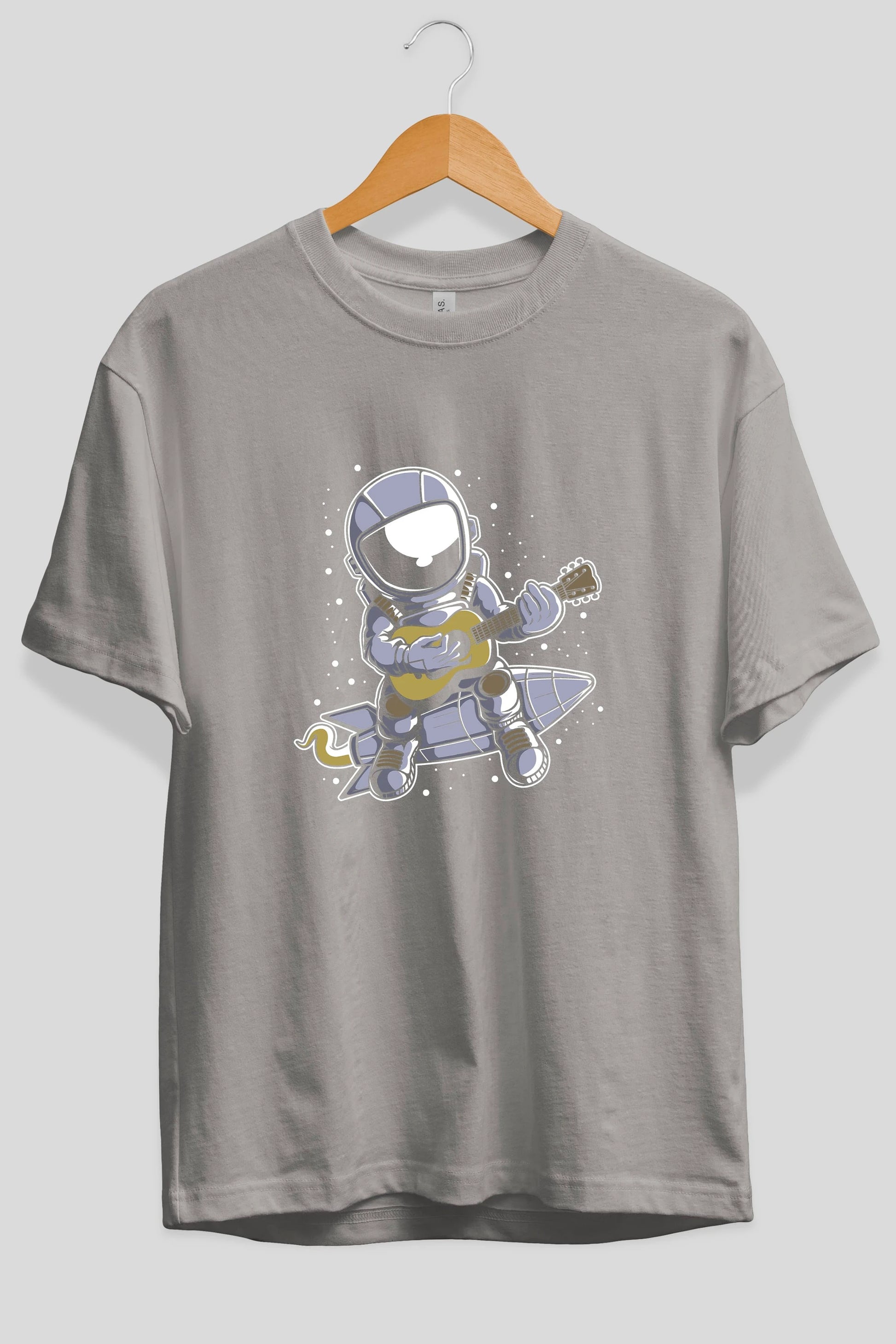 Astronaut Guitar (2) Ön Baskılı Oversize t-shirt Erkek Kadın Unisex