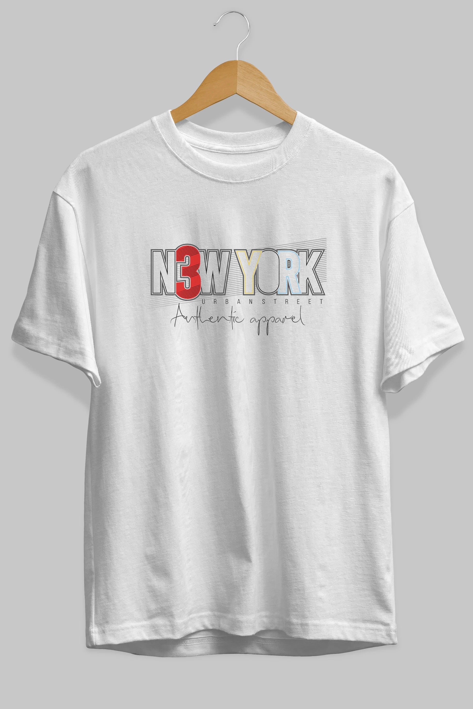 New York Ön Baskılı Oversize t-shirt Erkek Kadın Unisex