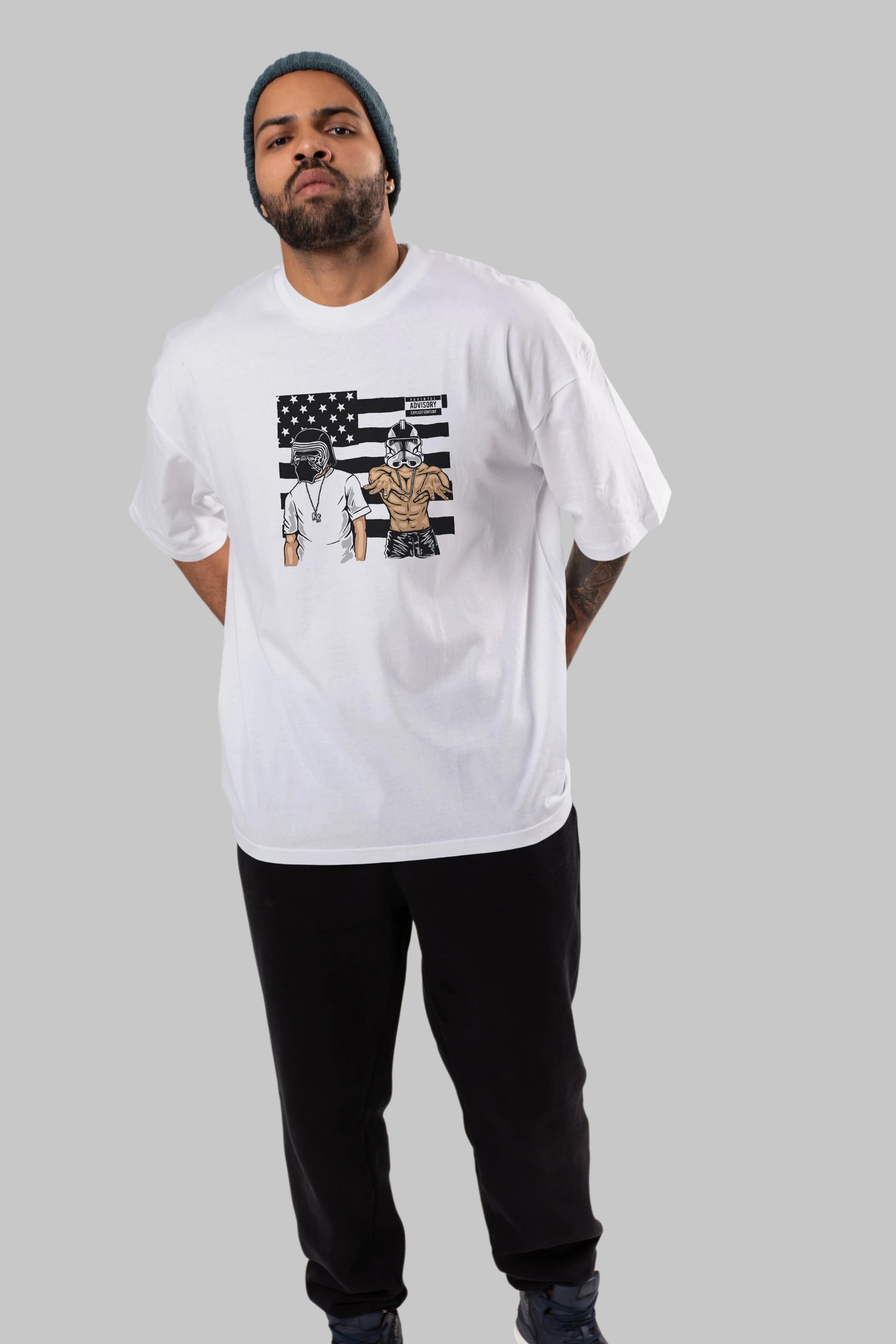 Darkonia Ön Baskılı Oversize t-shirt Erkek Kadın Unisex %100 Pamuk tişort