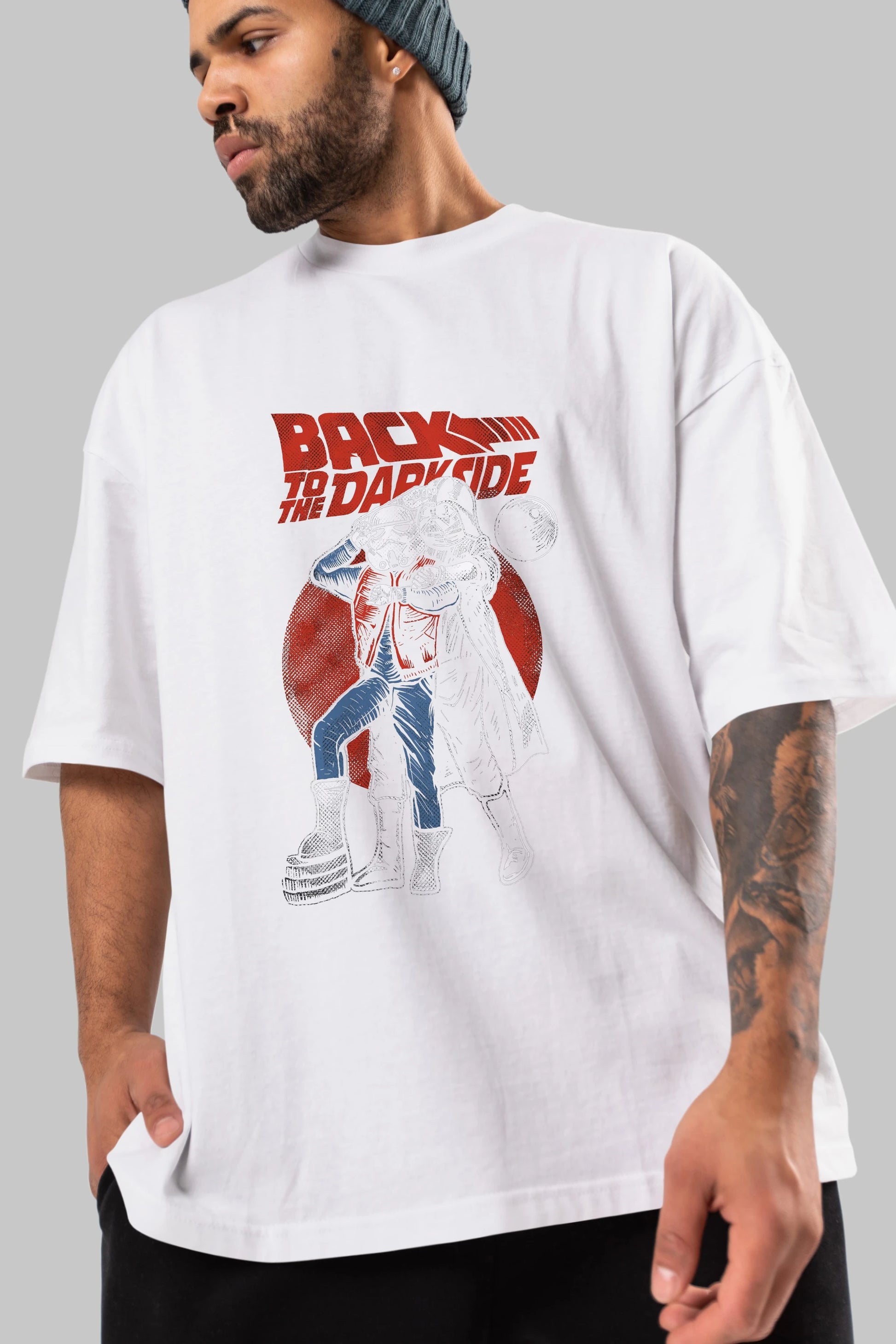 Back To The Darkside Ön Baskılı Oversize t-shirt Erkek Kadın Unisex %100 Pamuk tişort