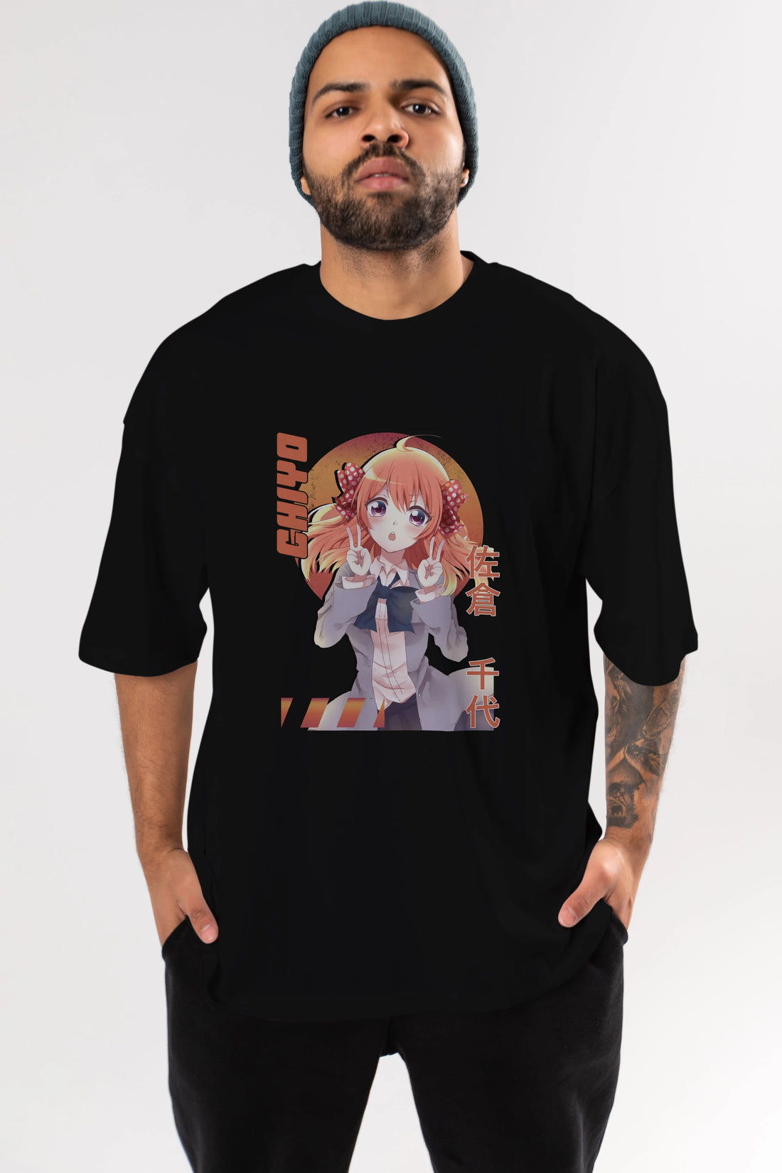 Chiyo Sakura 5 Anime Ön Baskılı Oversize t-shirt %100 pamuk Erkek Kadın Unisex