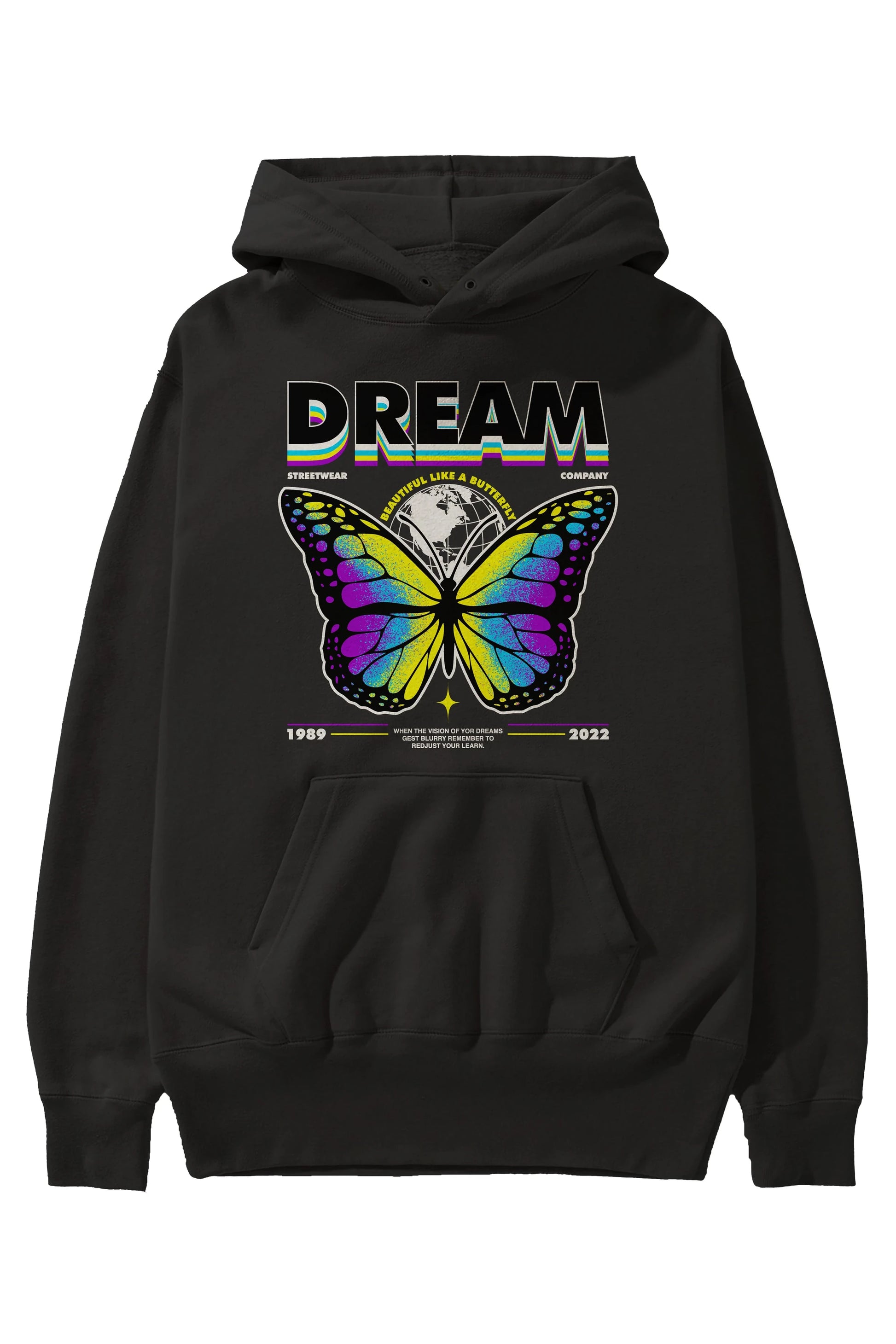 Dream Company Ön Baskılı Hoodie Oversize Kapüşonlu Sweatshirt Erkek Kadın Unisex
