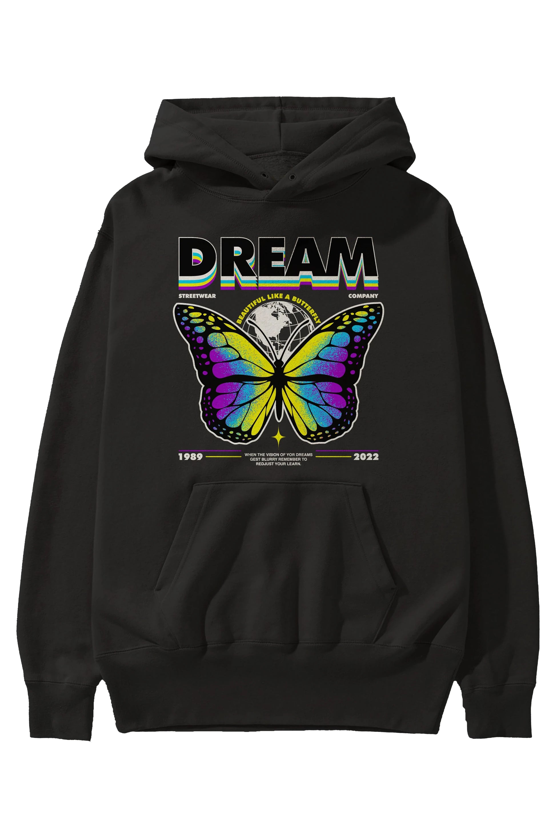 Dream Company Ön Baskılı Hoodie Oversize Kapüşonlu Sweatshirt Erkek Kadın Unisex