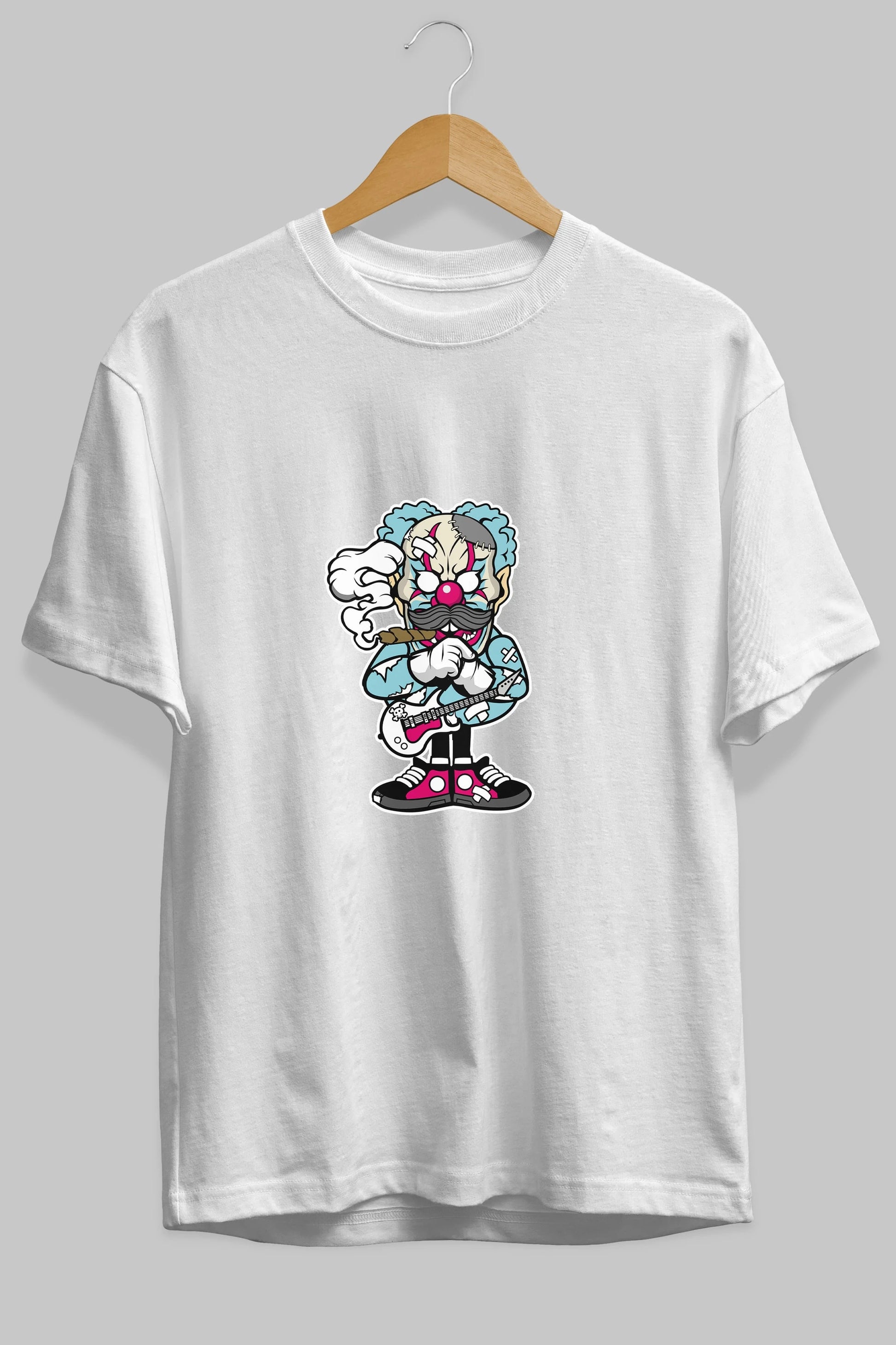 Clown Monster Ön Baskılı Oversize t-shirt Erkek Kadın Unisex %100 Pamuk tişort