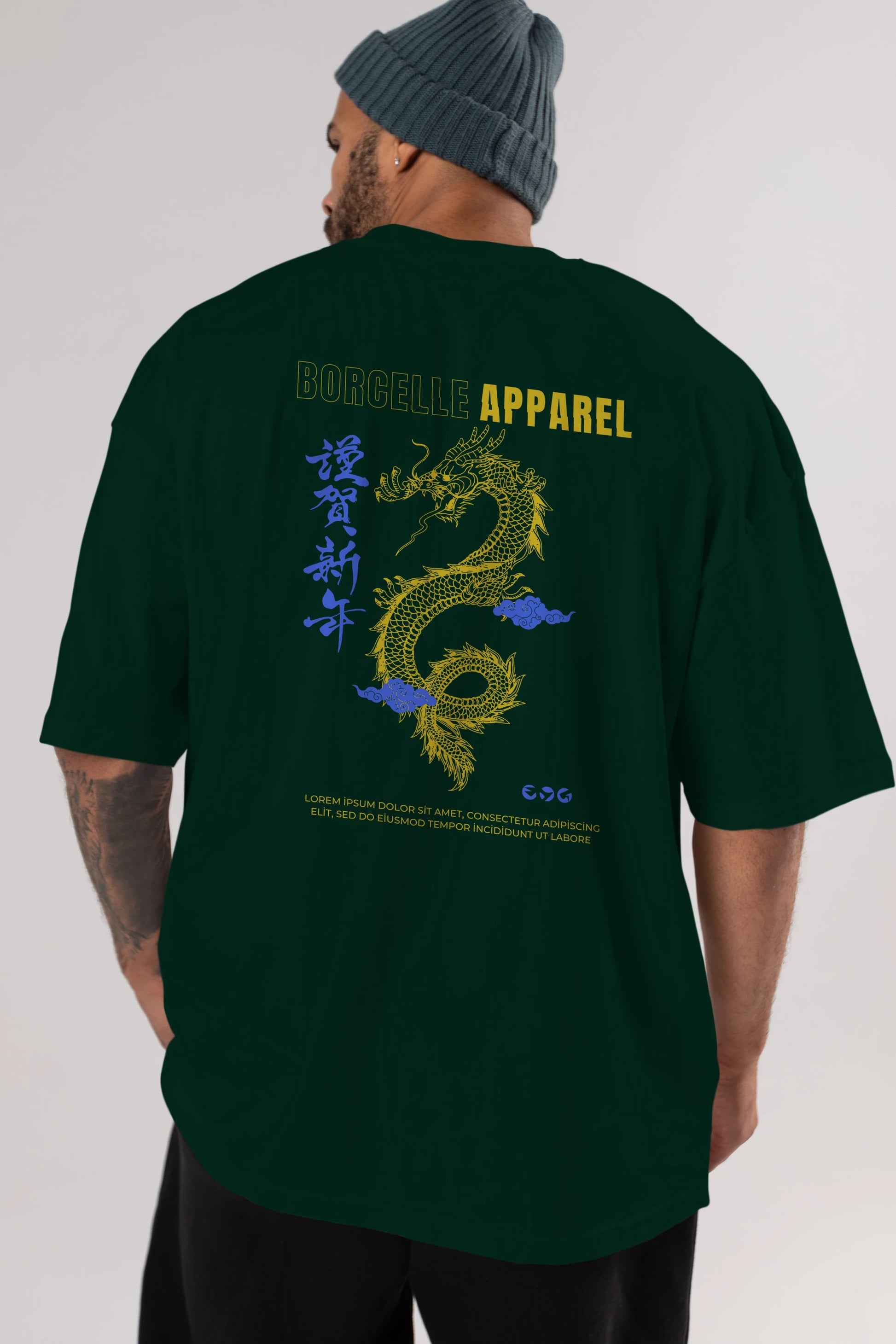 Borcelle Apparel Yazılı Arka Baskılı Oversize t-shirt Erkek Kadın Unisex