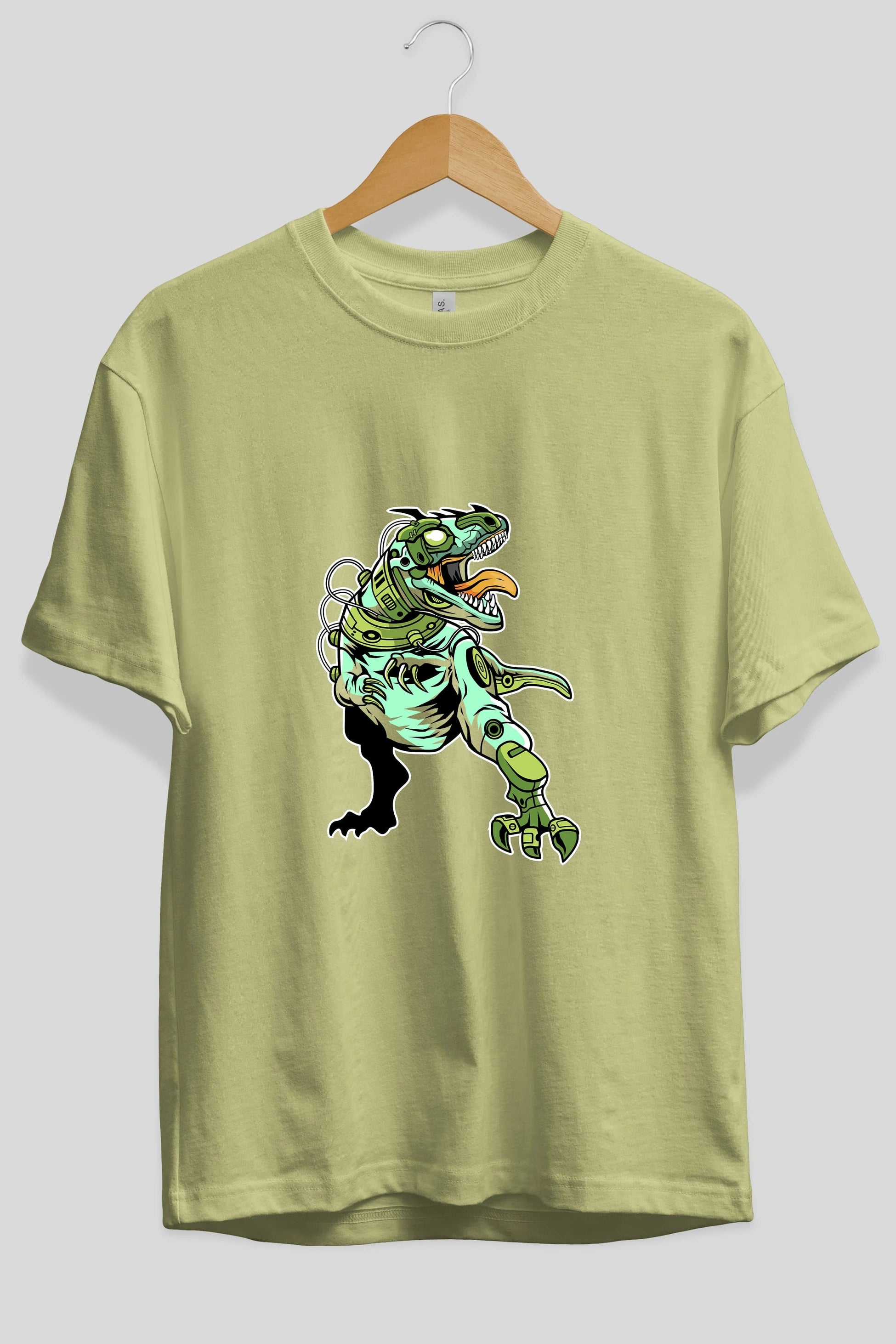 Trex Robot Ön Baskılı Oversize t-shirt Erkek Kadın Unisex %100 Pamuk tişort