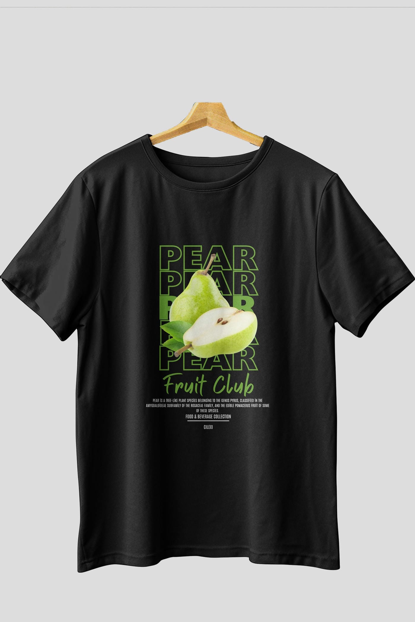 Pear Ön Baskılı Oversize t-shirt Erkek Kadın Pamuk Bisiklet Yaka tişort