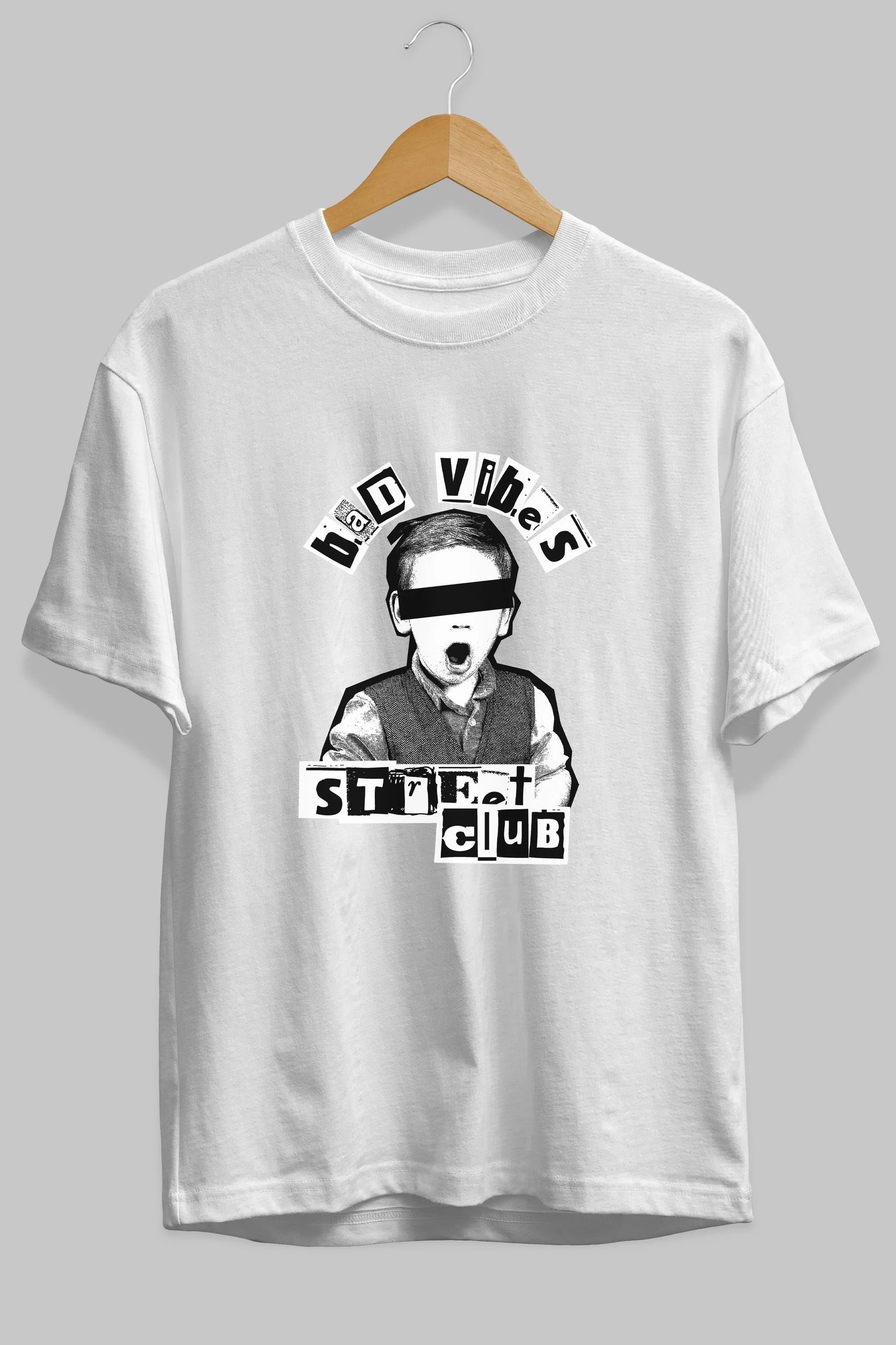 Bad Vibes Street Club Ön Baskılı Oversize t-shirt Erkek Kadın Unisex