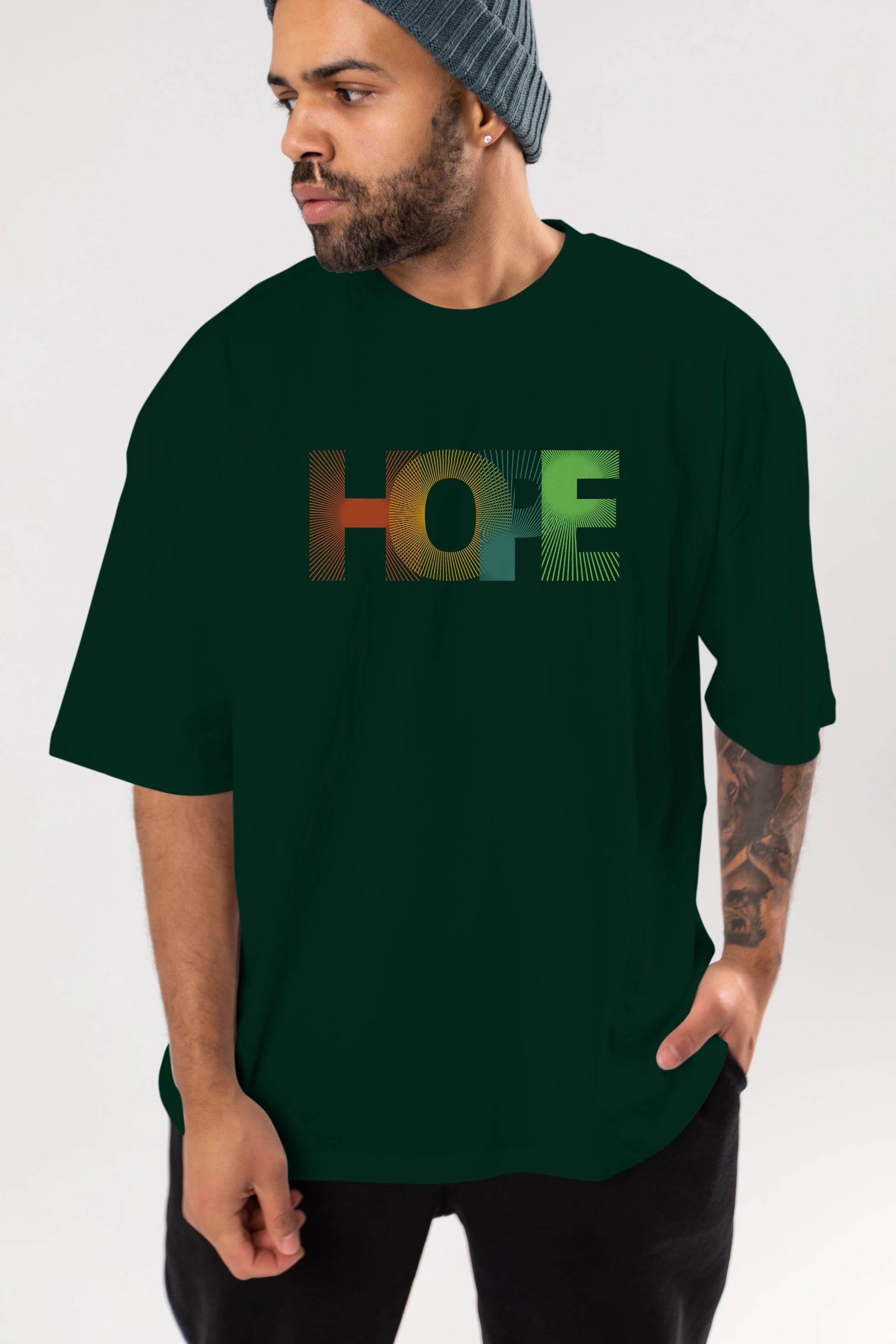 Hope Ön Baskılı Oversize t-shirt Erkek Kadın Unisex